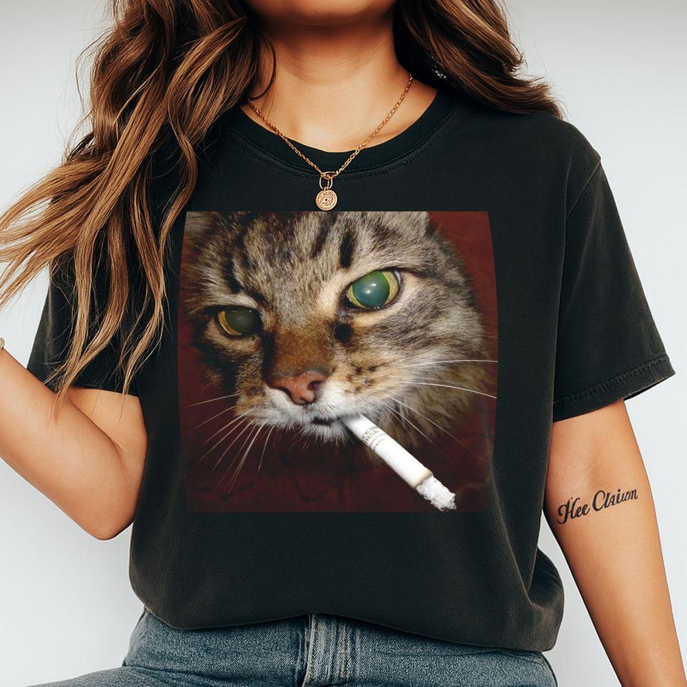 Funny Smoking Cat Meme Tshirt Funny Smoking Cat Meme Tshirt