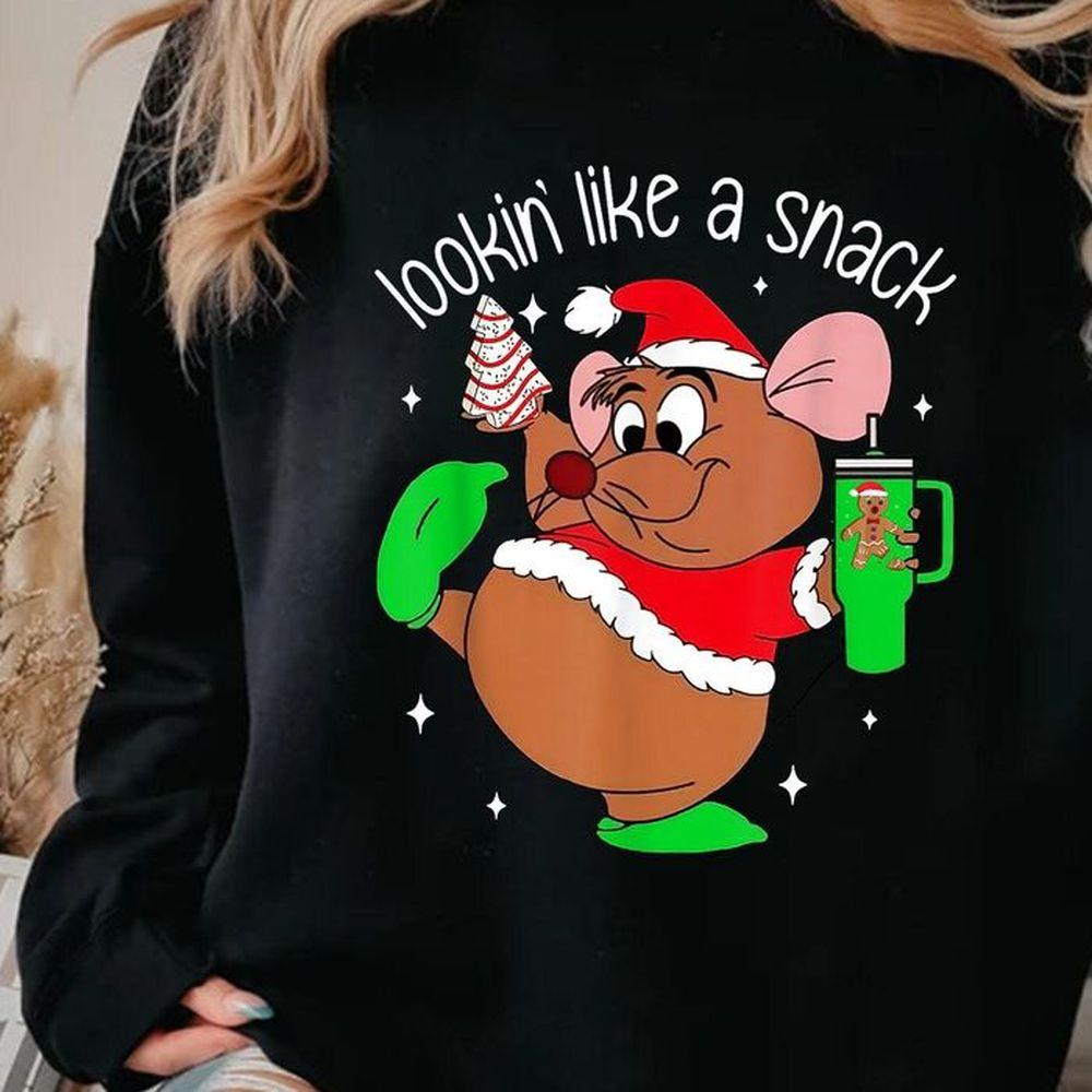 Out Here Looking Like A Snack Funny Mouse Christmas Awesome Shirt Out Here Looking Like A Snack Funny Mouse Christmas Awesome Shirt