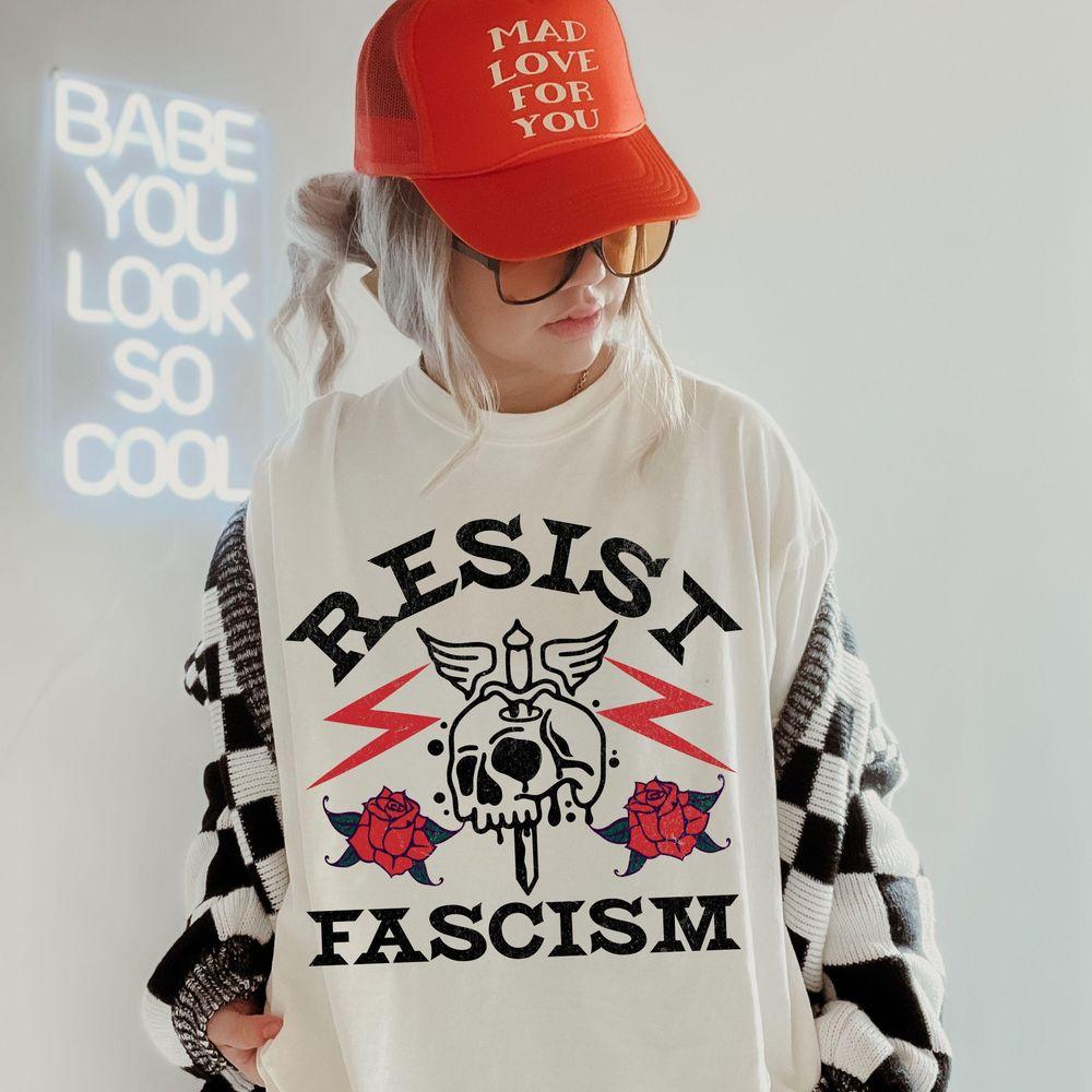 Resist Fascism Graphic Distressed Exist Loudly 2 Tshirt Resist Fascism Graphic Distressed Exist Loudly 2 Tshirt