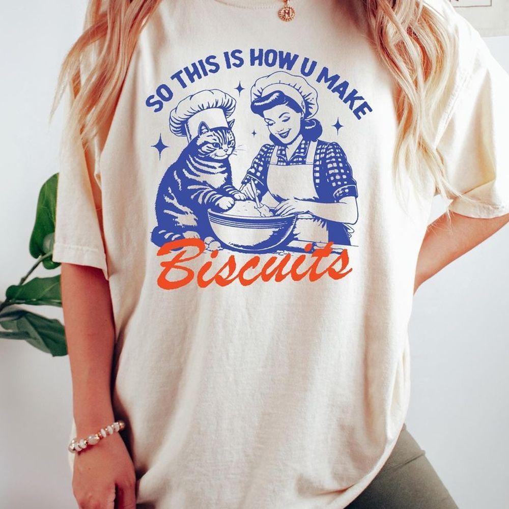 Retro Cat Biscuit Tshirt Retro Cat Biscuit Tshirt