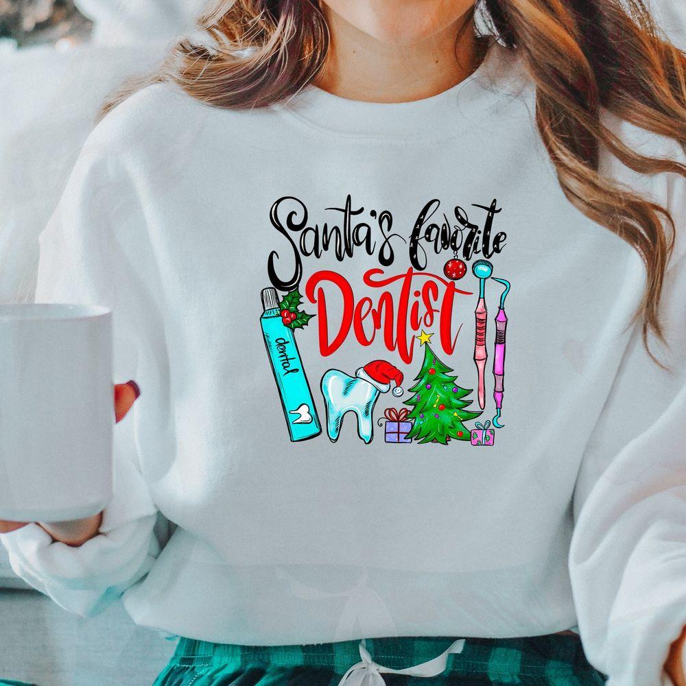 Santas Favorite Dentist Tshirt Santas Favorite Dentist Tshirt