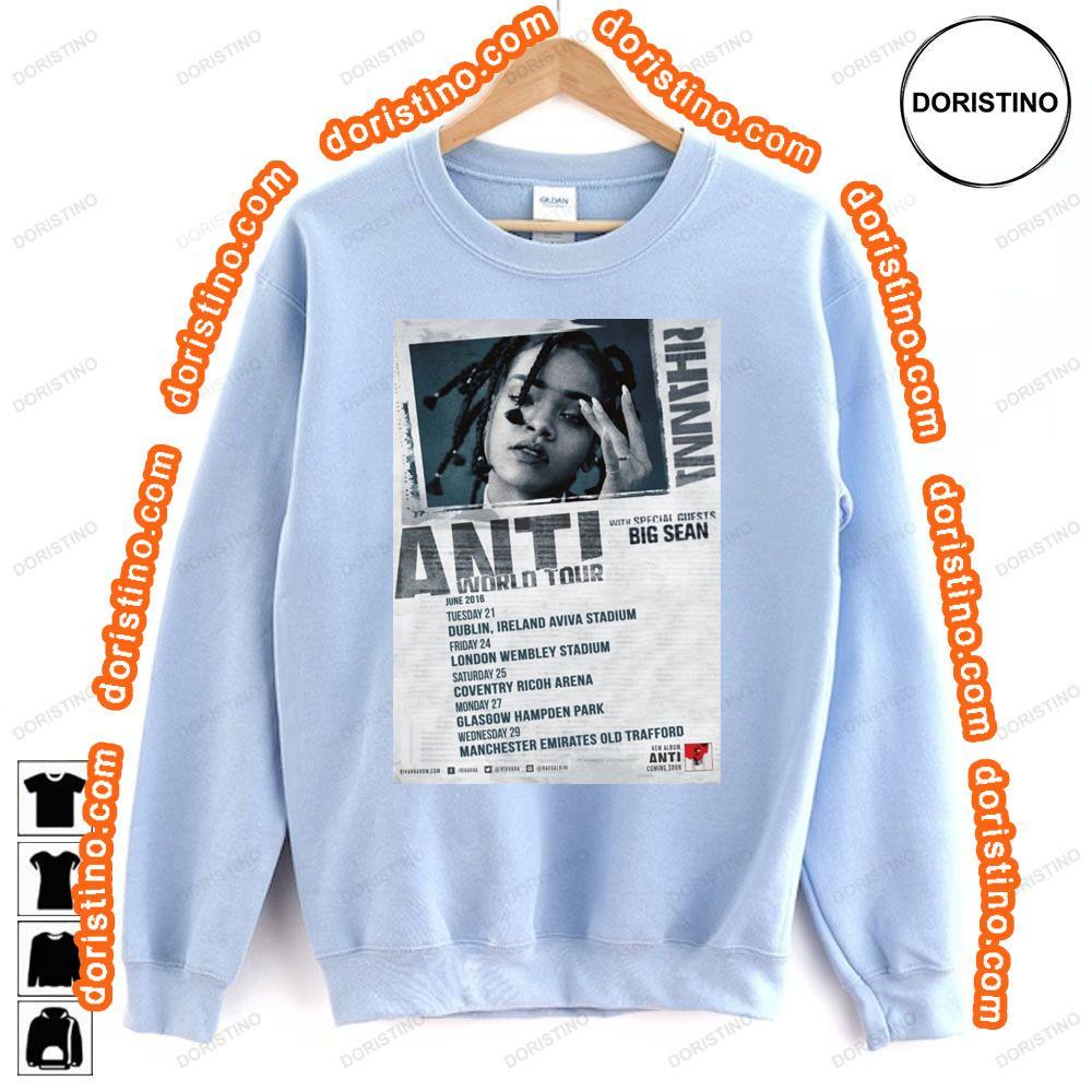 Rihanna Anti 2016 Uk Stadium Tour Tshirt Rihanna Anti 2016 Uk Stadium Tour Tshirt