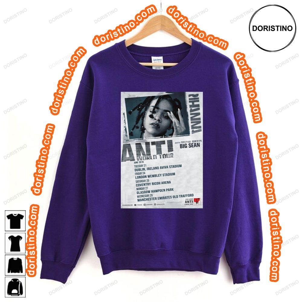 Rihanna Anti 2016 Uk Stadium Tour Tshirt Rihanna Anti 2016 Uk Stadium Tour Tshirt