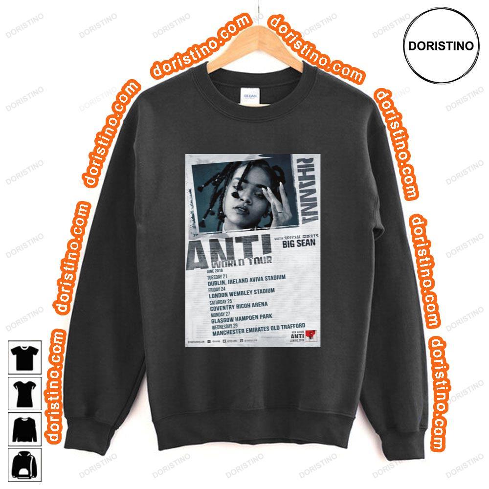 Rihanna Anti 2016 Uk Stadium Tour Tshirt Rihanna Anti 2016 Uk Stadium Tour Tshirt