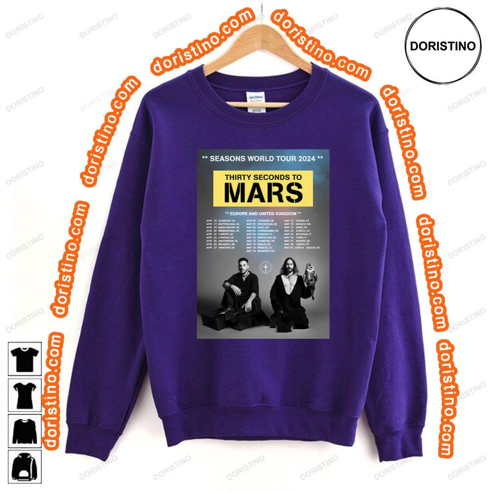 Thirty Seconds To Mars Seasons 2024 World Tour Europe United Kingdom Awesome Shirt Thirty Seconds To Mars Seasons 2024 World Tour Europe United Kingdom Awesome Shirt