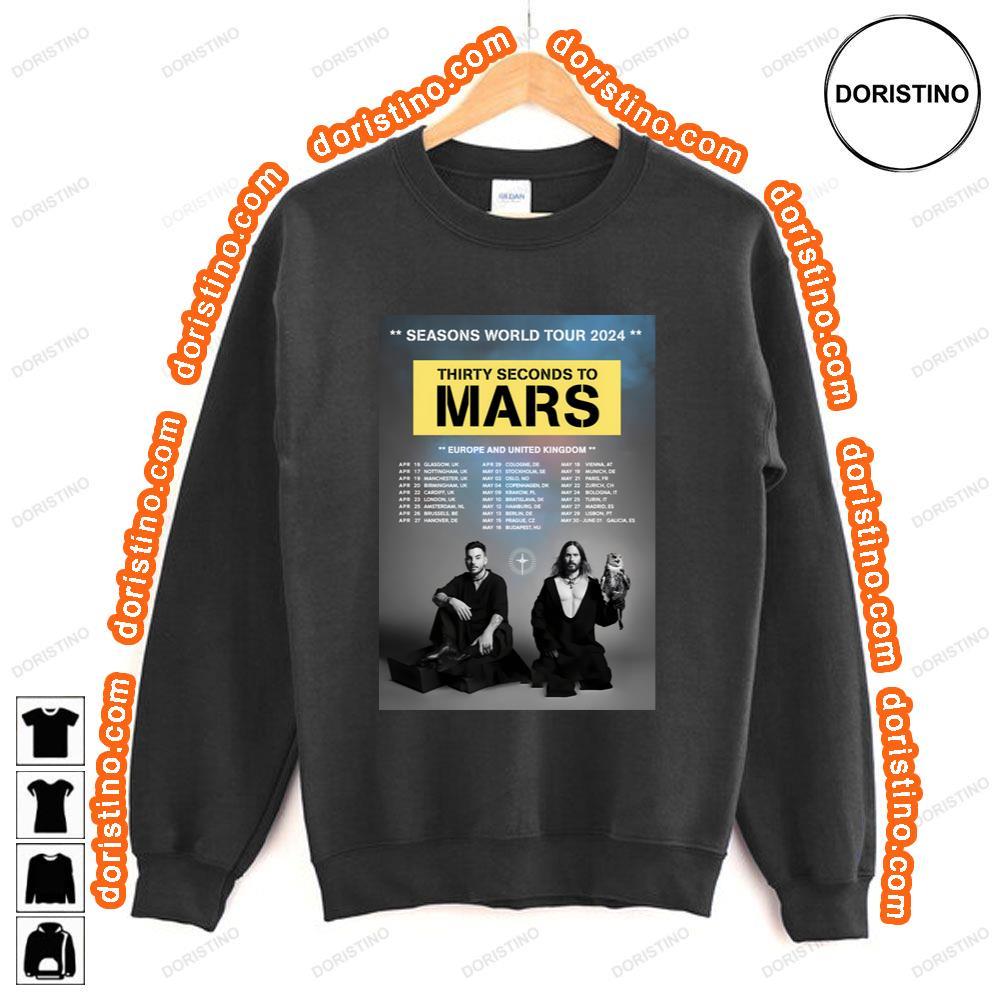 Thirty Seconds To Mars Seasons 2024 World Tour Europe United Kingdom Awesome Shirt Thirty Seconds To Mars Seasons 2024 World Tour Europe United Kingdom Awesome Shirt