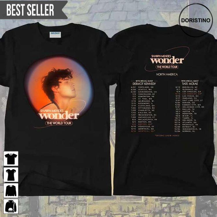 Shawn Mendes Wonder North America 2022 Tour The World Tour Tshirt Shawn Mendes Wonder North America 2022 Tour The World Tour Tshirt