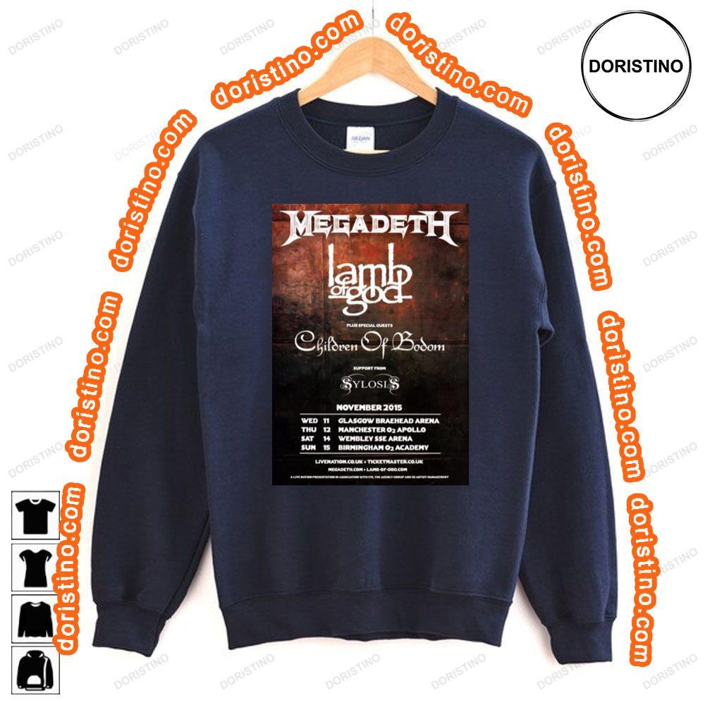 Megadeth Lamb Of God Co Headlining November 2015 Uk Tour Shirt Megadeth Lamb Of God Co Headlining November 2015 Uk Tour Shirt