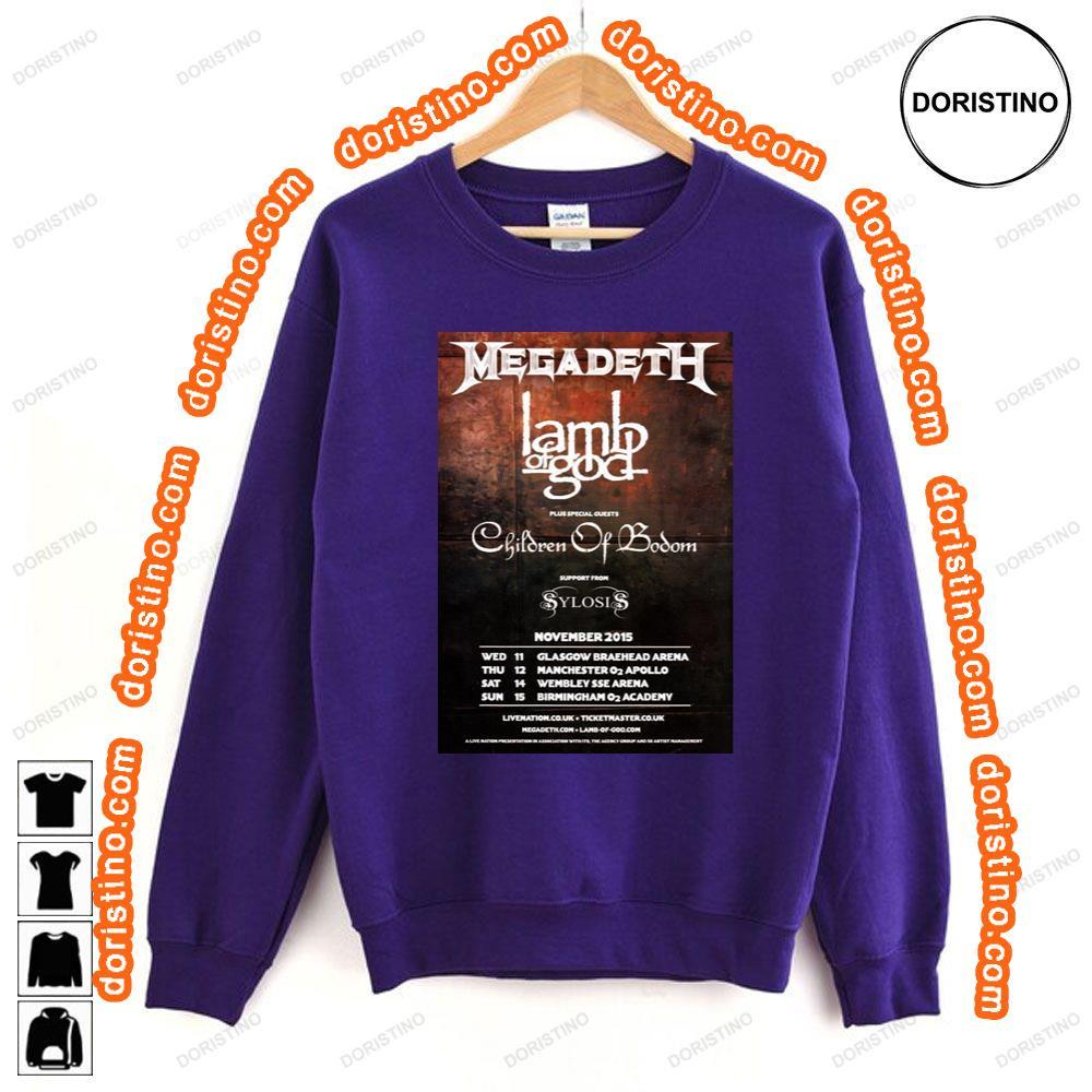 Megadeth Lamb Of God Co Headlining November 2015 Uk Tour Shirt Megadeth Lamb Of God Co Headlining November 2015 Uk Tour Shirt