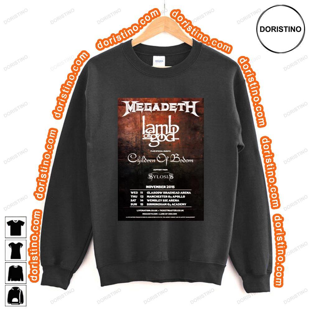 Megadeth Lamb Of God Co Headlining November 2015 Uk Tour Shirt Megadeth Lamb Of God Co Headlining November 2015 Uk Tour Shirt
