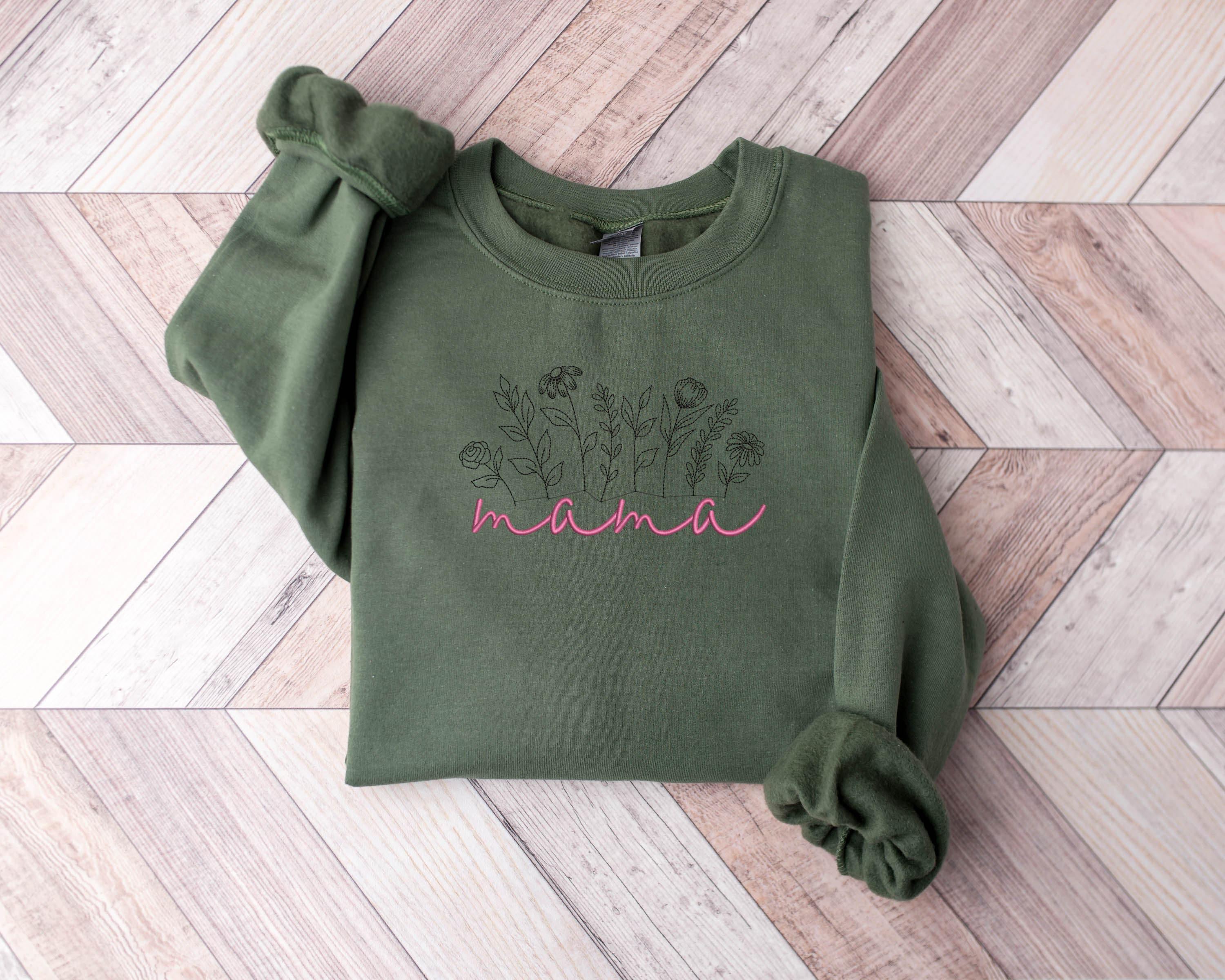 Embroidery Flower Mama Mothers Day Mothers Day Shirt Embroidery Flower Mama Mothers Day Mothers Day Shirt