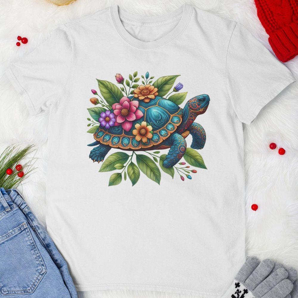 Floral Turtle Vintage Tshirt Floral Turtle Vintage Tshirt