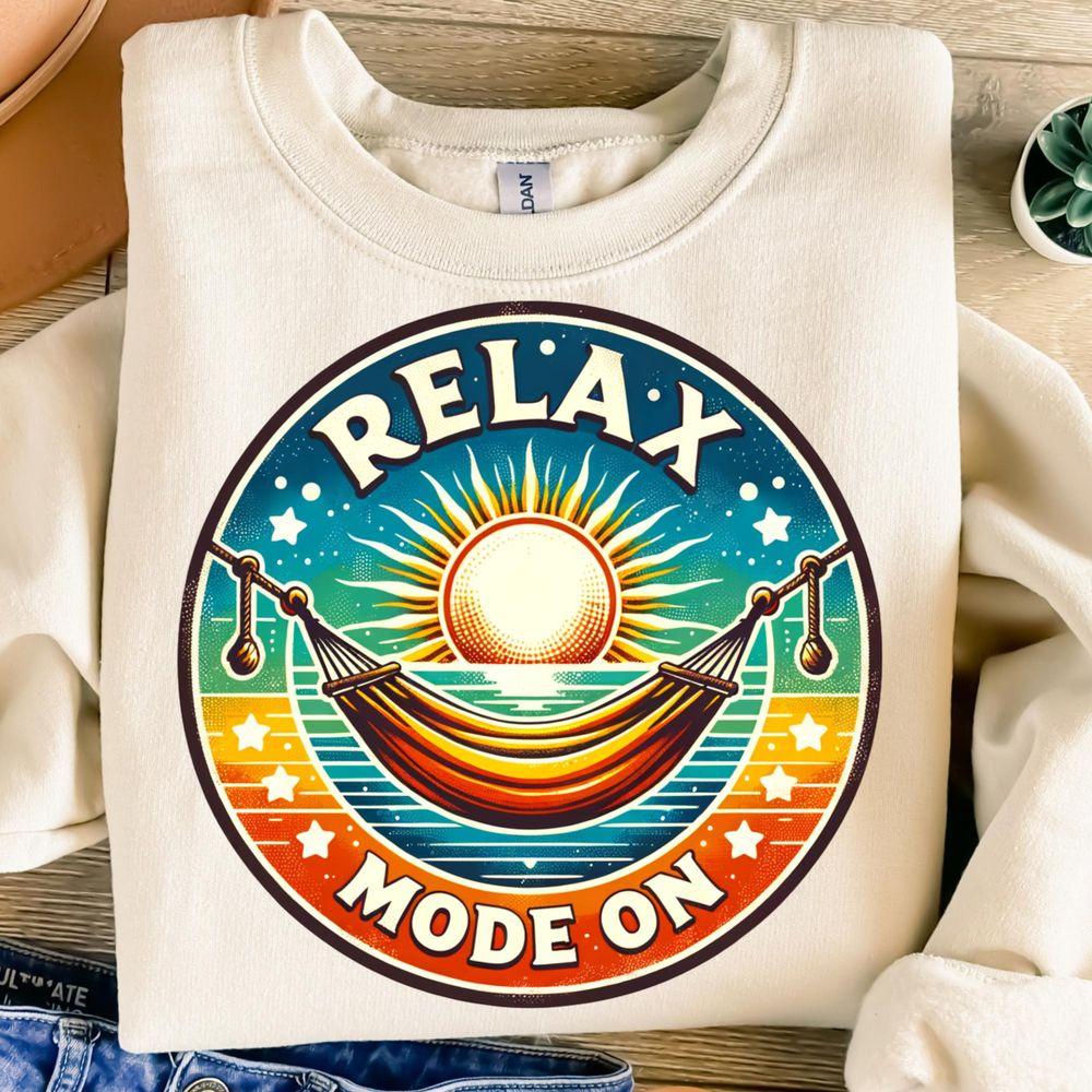 Relax Mode Ontion Design Summer Vacation Retro Beach Holiday Tshirt Relax Mode Ontion Design Summer Vacation Retro Beach Holiday Tshirt