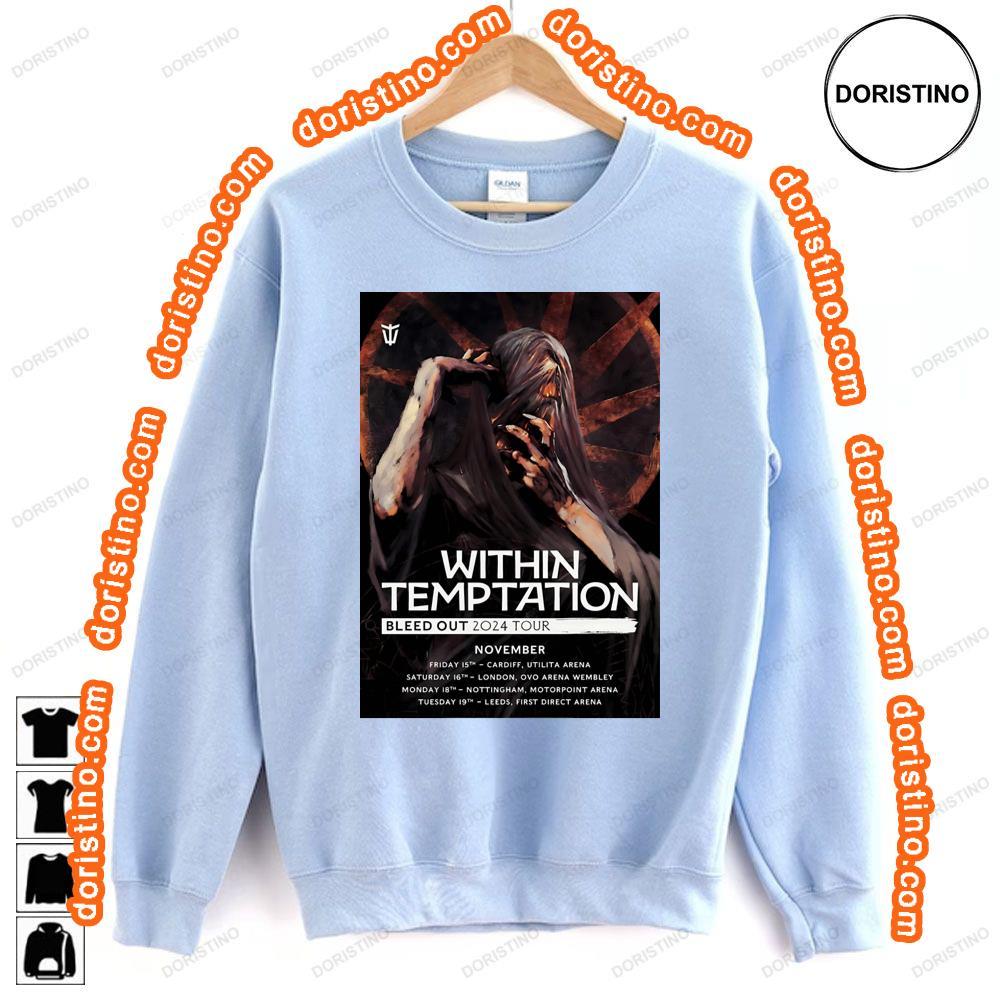 Within Temptation Bleed Out 2024 Uk Arena Tour Shirt Within Temptation Bleed Out 2024 Uk Arena Tour Shirt
