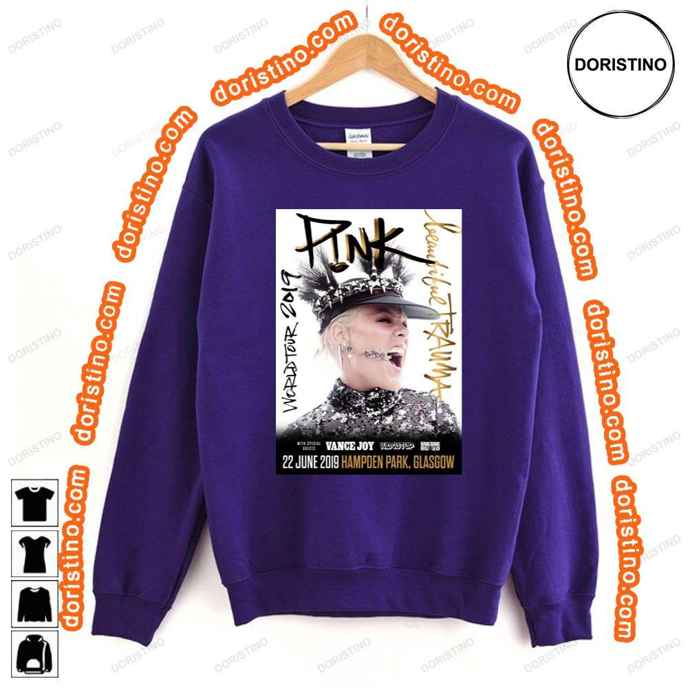 Pink Pnk Glasgow Hden Park Beautiful Trauma 2019 Tshirt Pink Pnk Glasgow Hden Park Beautiful Trauma 2019 Tshirt