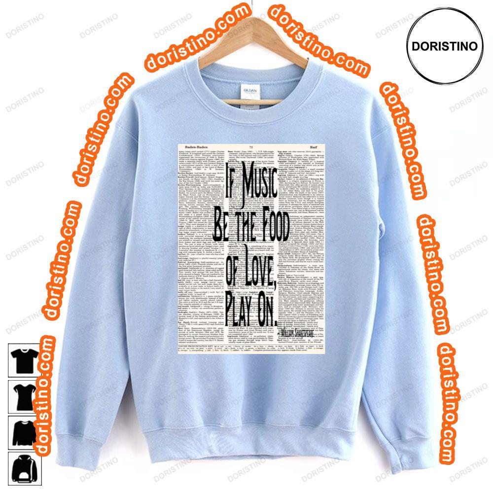 If Music Be The Food Of Love Antiquarian Dictionary Shirt If Music Be The Food Of Love Antiquarian Dictionary Shirt