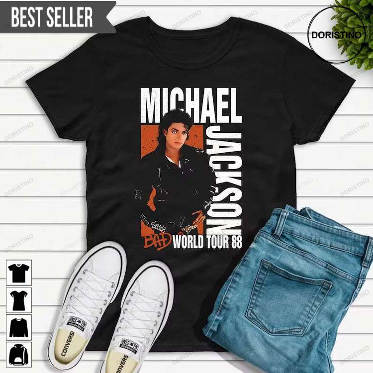 Michael Jackson Bad World Tour 88 Tshirt Michael Jackson Bad World Tour 88 Tshirt