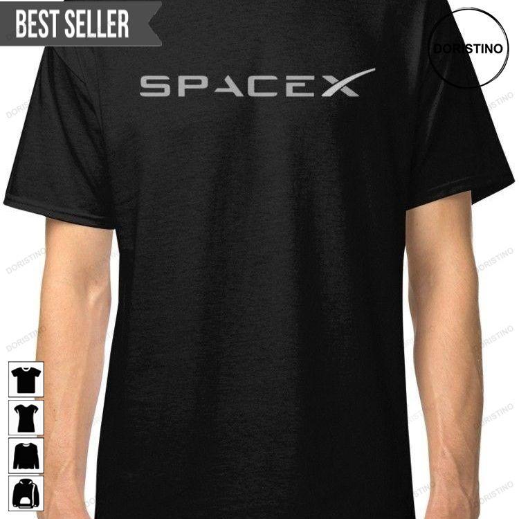Spacex Logo Black Tees Mens Cotton Shirt Spacex Logo Black Tees Mens Cotton Shirt