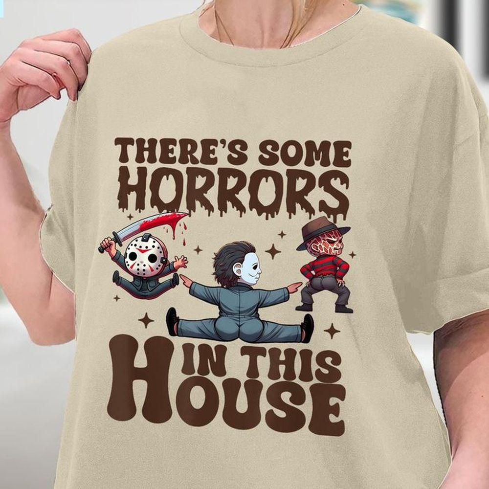Groovy Theres Some Horrors In This House Ghost Halloween Tshirt