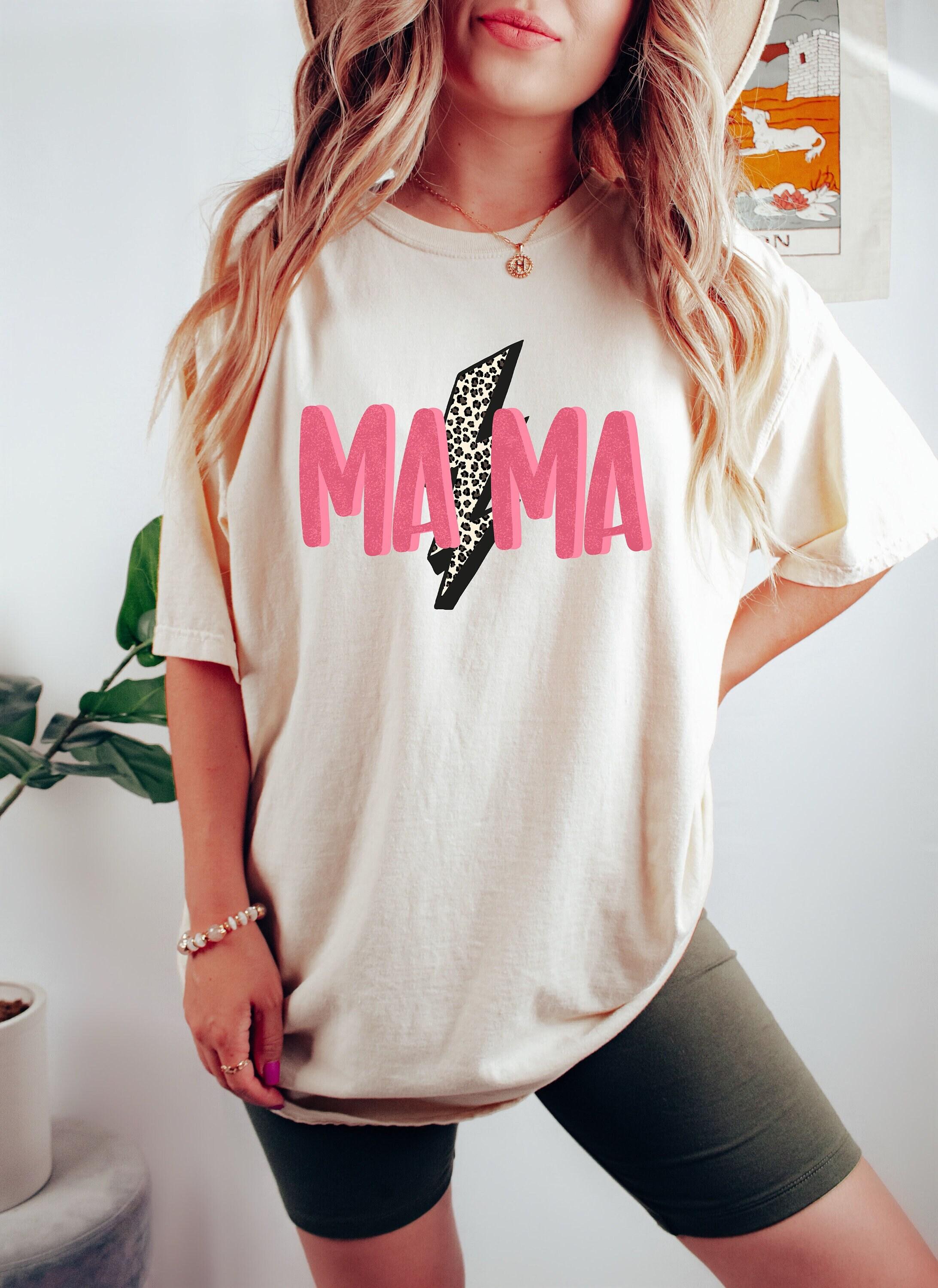 Leopard Print Lightning Bolt Mama Tshirt Leopard Print Lightning Bolt Mama Tshirt