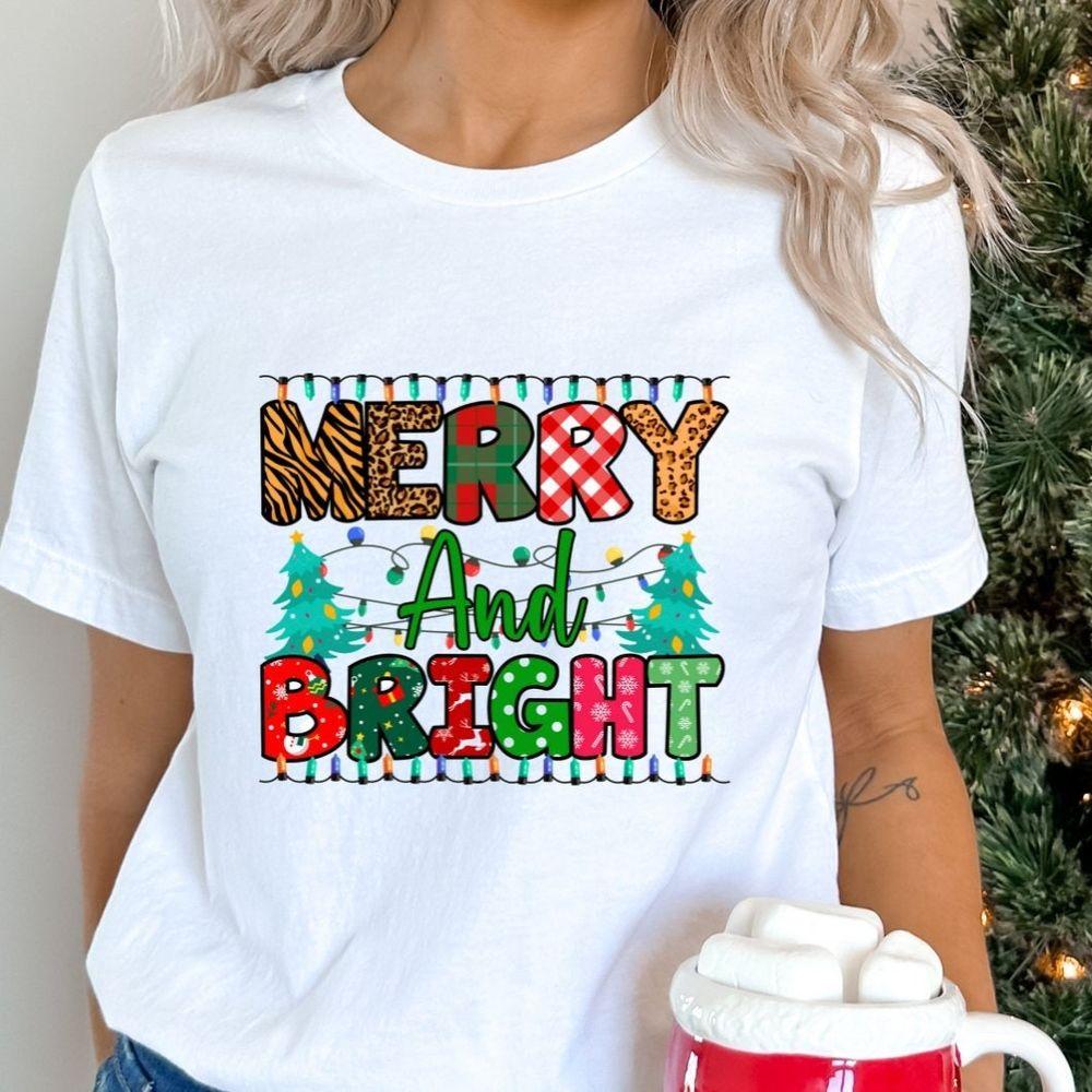Merry And Bright Christmas 2 Tshirt Merry And Bright Christmas 2 Tshirt