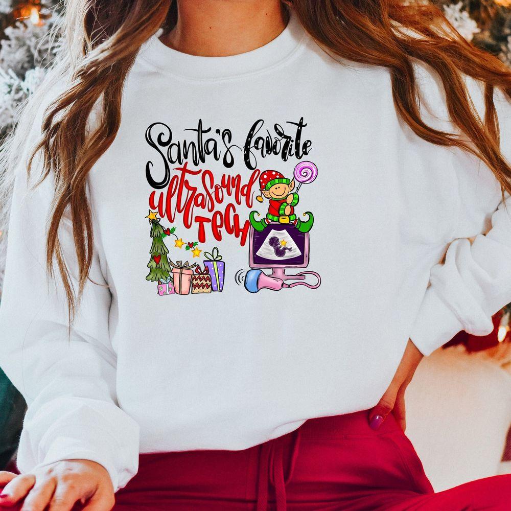 Santas Favorite Ultrasound Tech Tshirt Santas Favorite Ultrasound Tech Tshirt