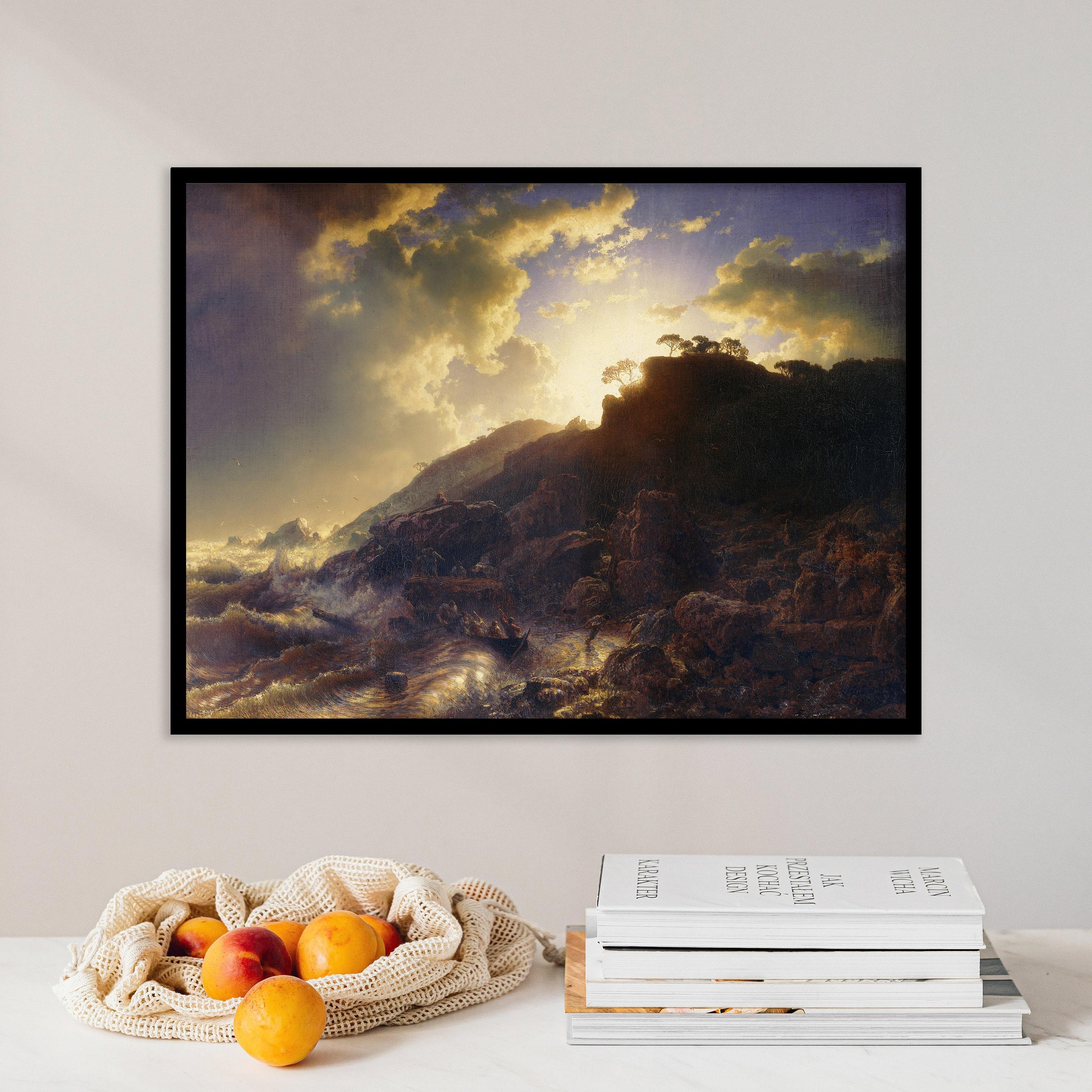 Andreas Achenbach Sunset After A Storm On The Coast Of Sicily 1853 Landscape Limited Edition Posters (No Frame)