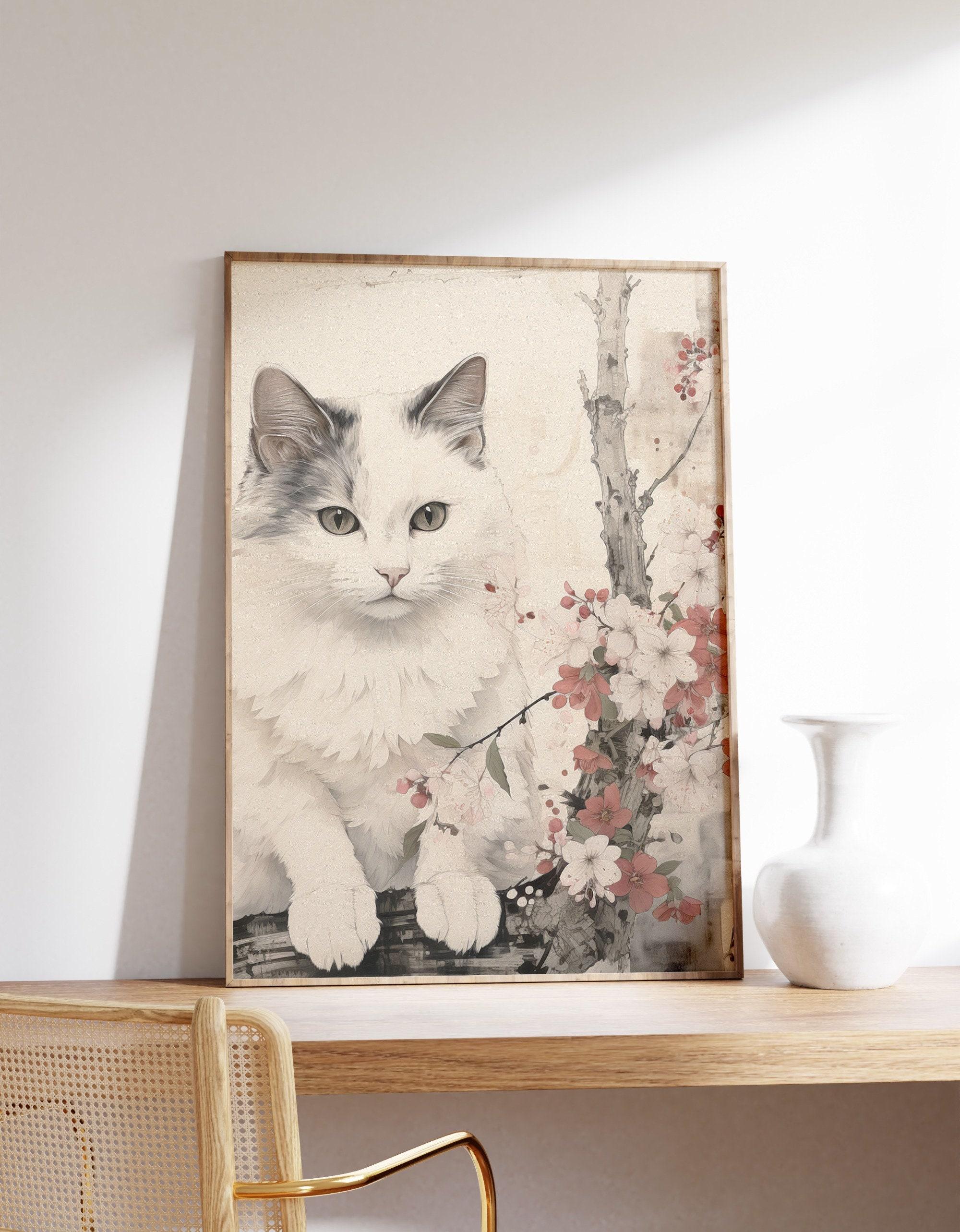 Japanese White Cat 4 Trending Style Poster (No Frame) Japanese White Cat 4 Trending Style Poster (No Frame)