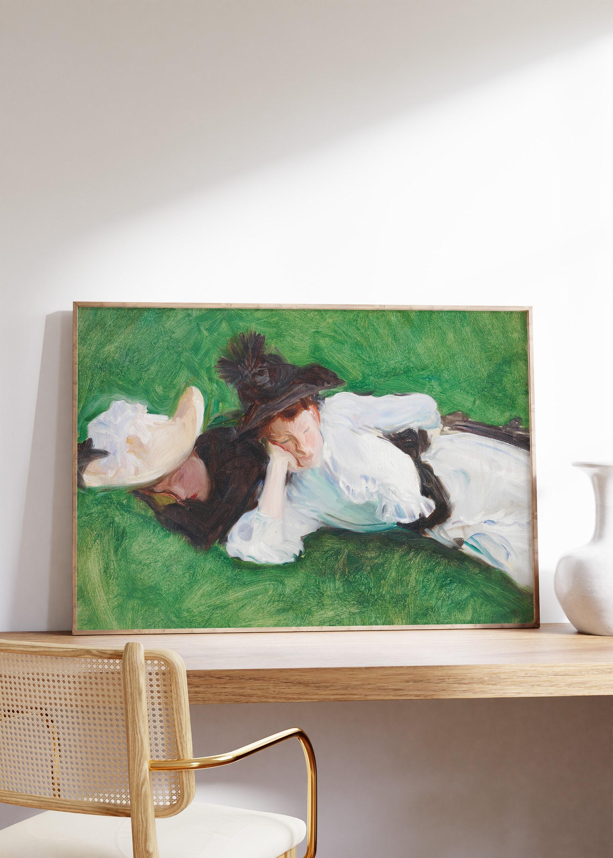 John Singer Sargent Two Girls On A Lawn 1889 Vintage Trending Style Poster (No Frame) John Singer Sargent Two Girls On A Lawn 1889 Vintage Trending Style Poster (No Frame)