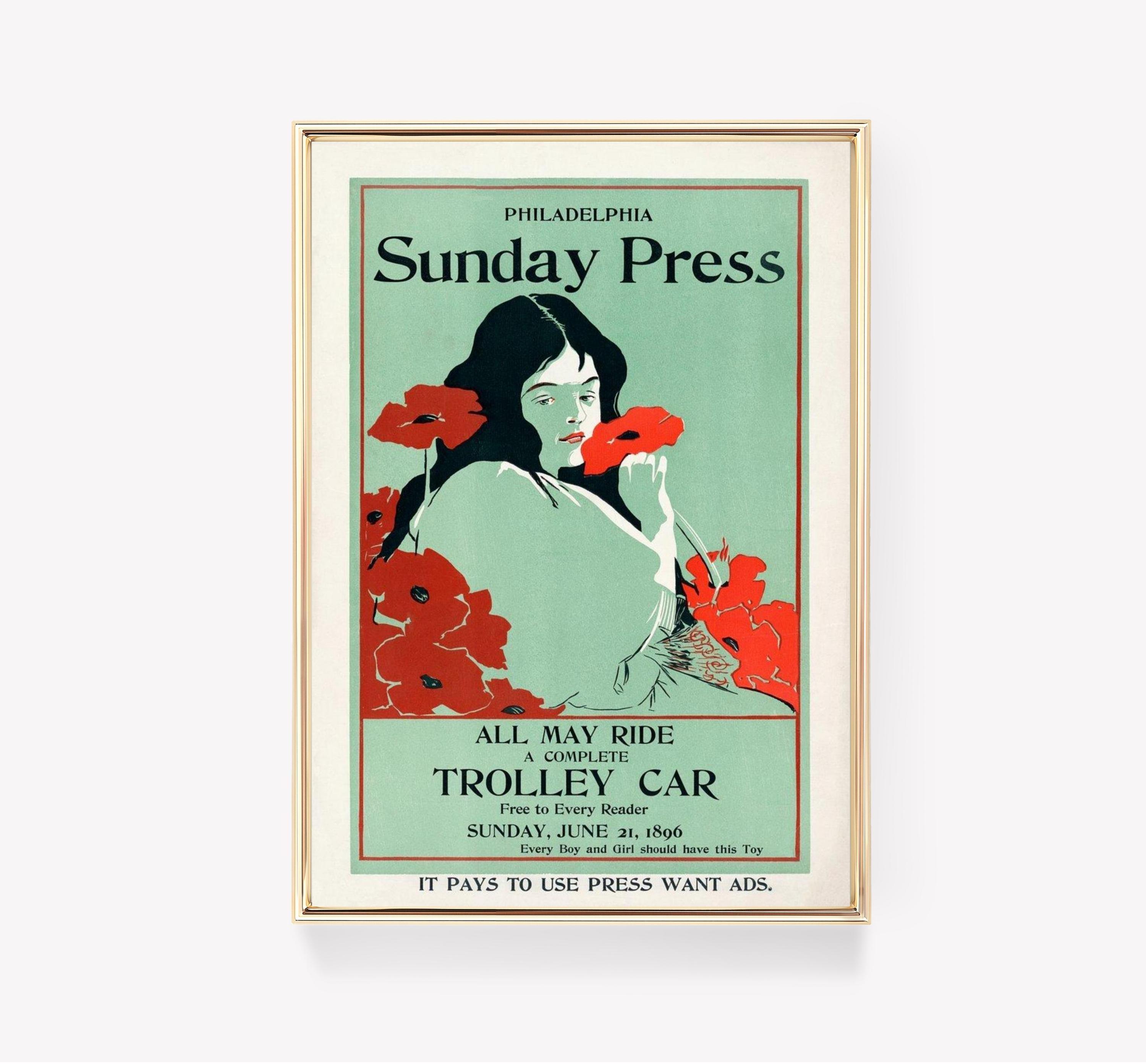 Philadelphia Sunday Press Vintage Trending Style Poster (No Frame) Philadelphia Sunday Press Vintage Trending Style Poster (No Frame)