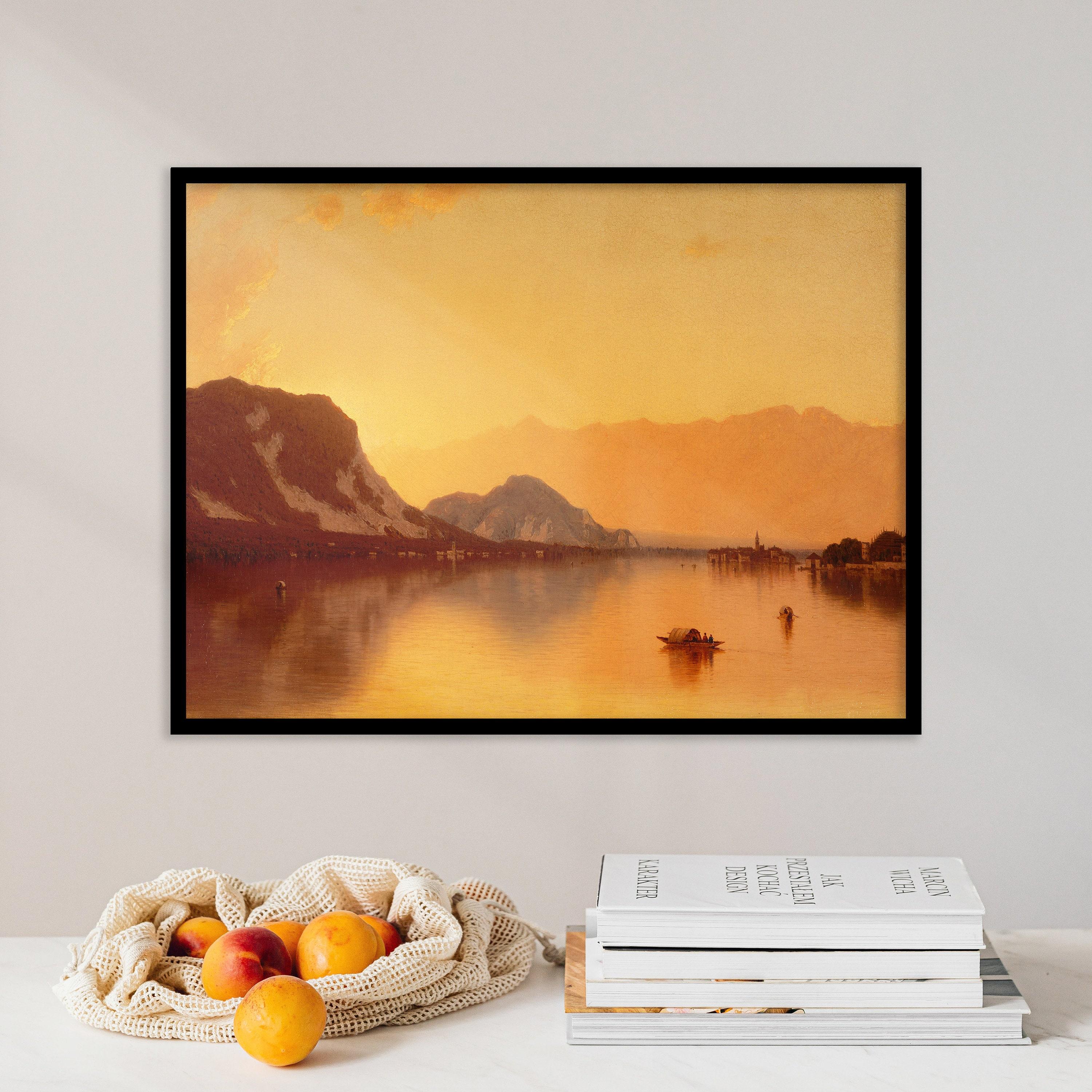 Sanford Robinson Gifford Isola Bella In Lago Maggiore 1871 Warm Tone Landscape Limited Edition Posters (No Frame) Sanford Robinson Gifford Isola Bella In Lago Maggiore 1871 Warm Tone Landscape Limited Edition Posters (No Frame)