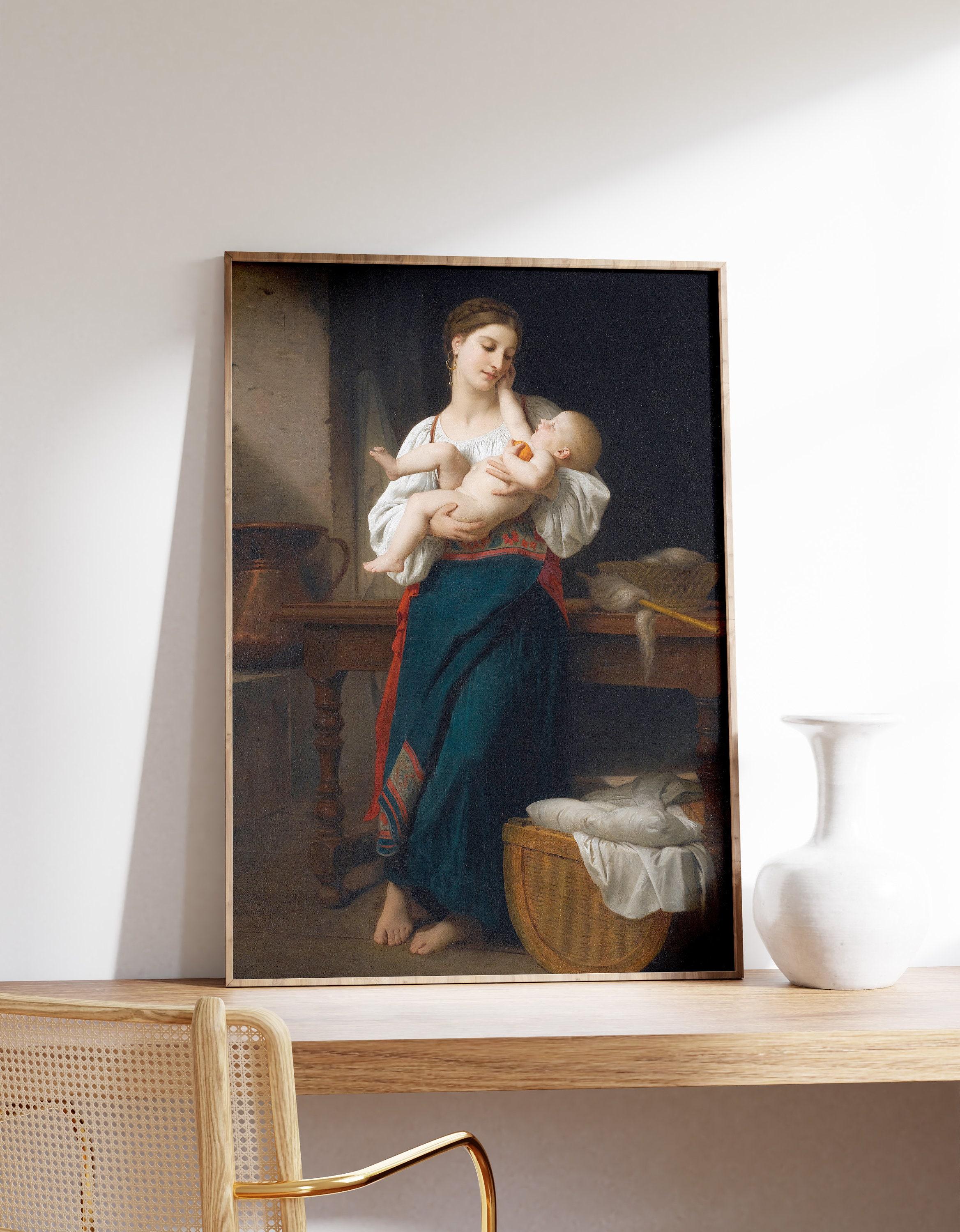 William Adolphe Bouguereau The First Caress 1866 Vintage Trending Style Poster (No Frame) William Adolphe Bouguereau The First Caress 1866 Vintage Trending Style Poster (No Frame)