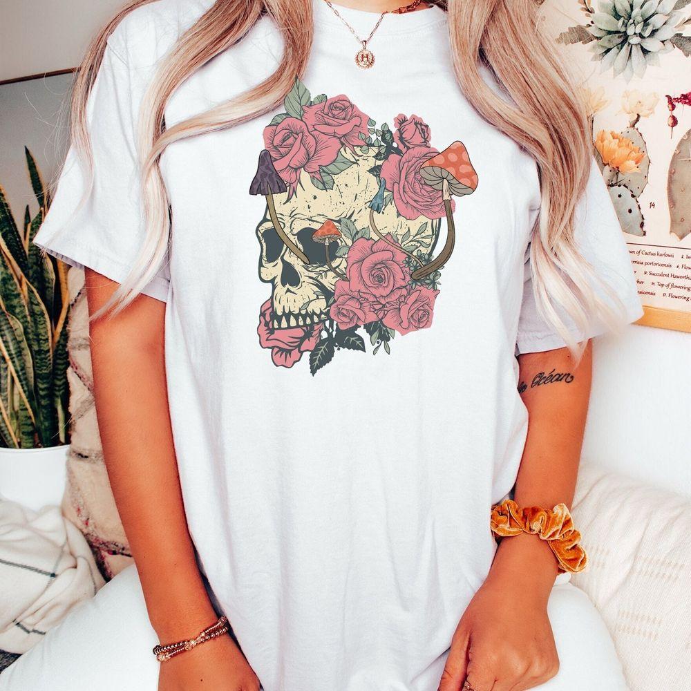 Bloom Skull Halloween Awesome Shirt