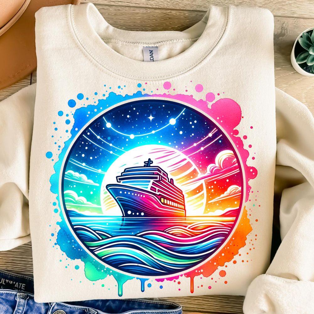 Colorful Neon Cruise Ship 2 Awesome Shirt