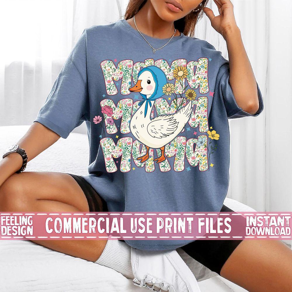 Floral Mama Goose Awesome Shirt