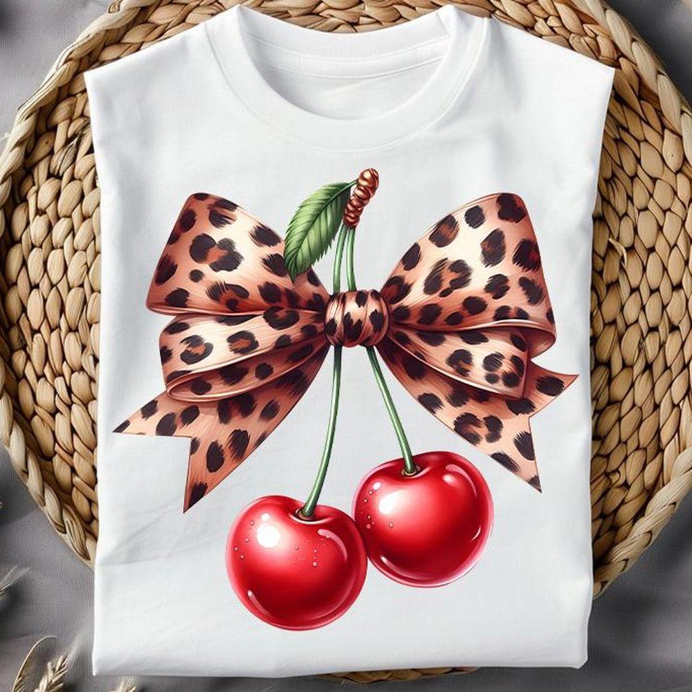 Leopard Cherry Coquette Bow Shirt