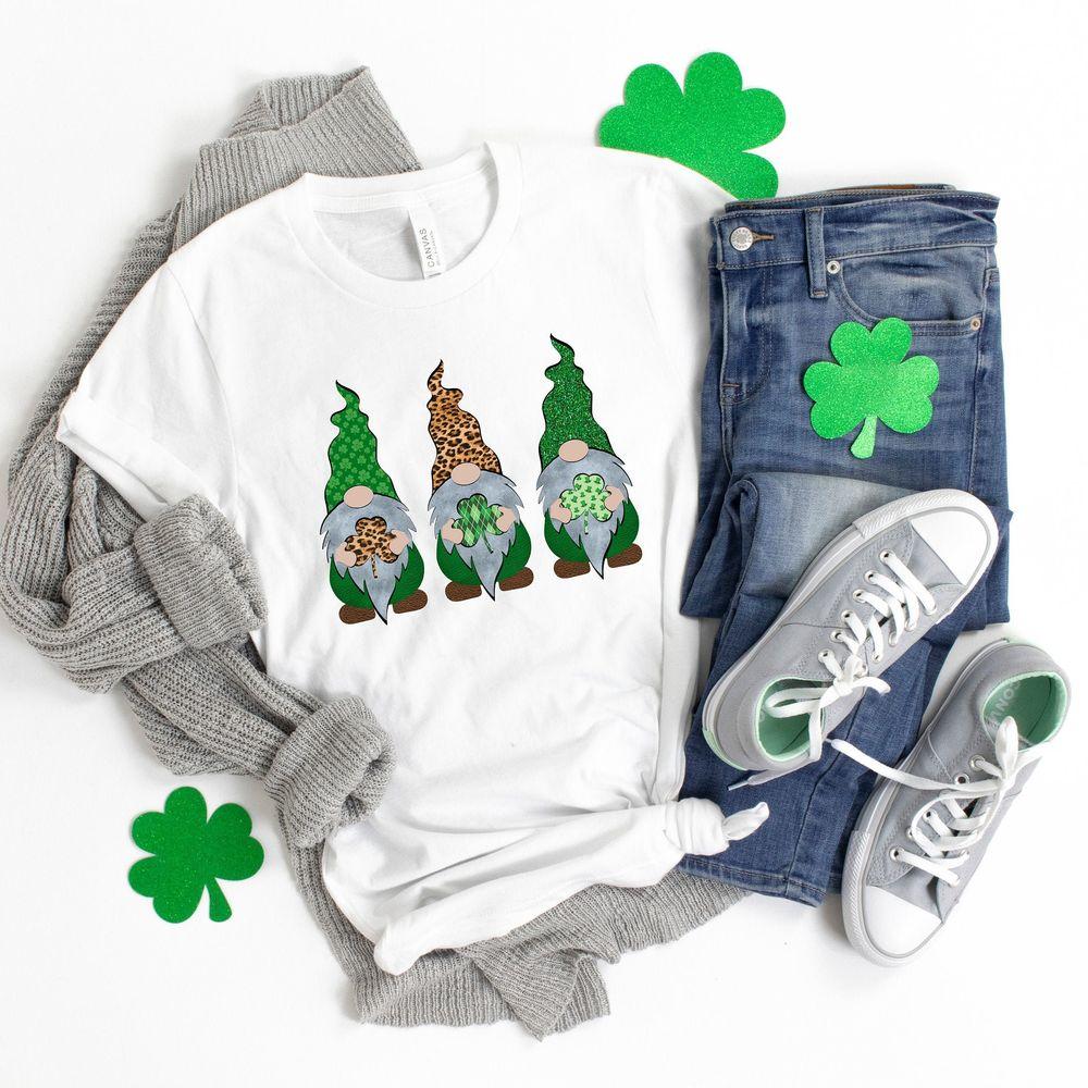 St Patricks Day Gnome Shamrock 3 Tshirt