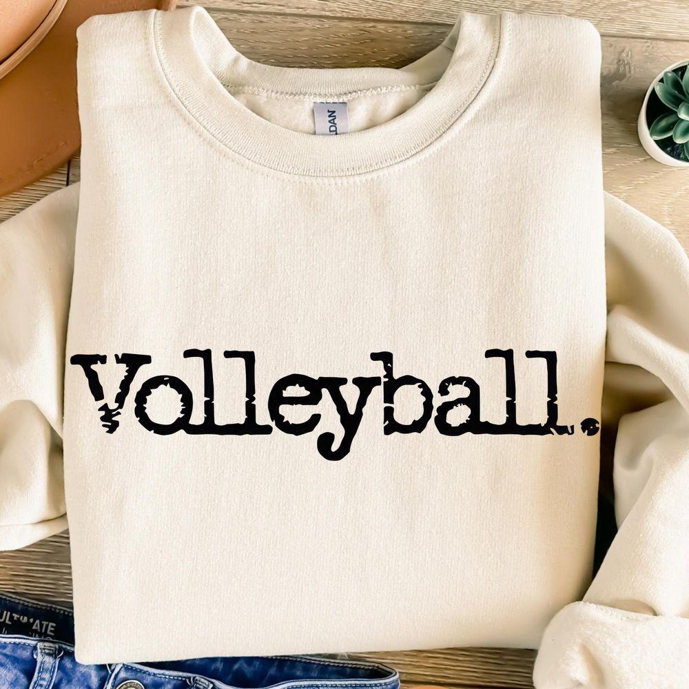 Volleyball Typographytion Design Typewriter Distressed Sport Mascot Shirt