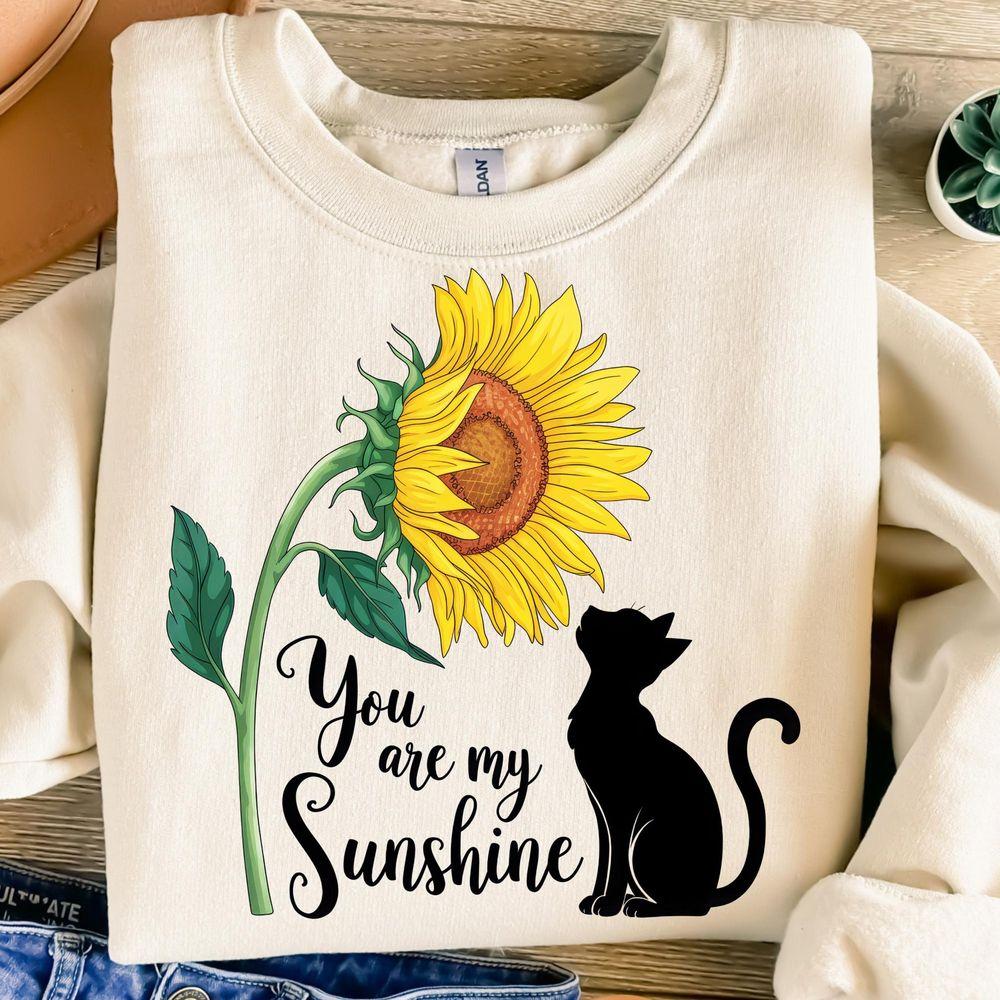 You Are My Sunshinetion Design Cat Mom Cat Lover Sunflower Awesome Shirt