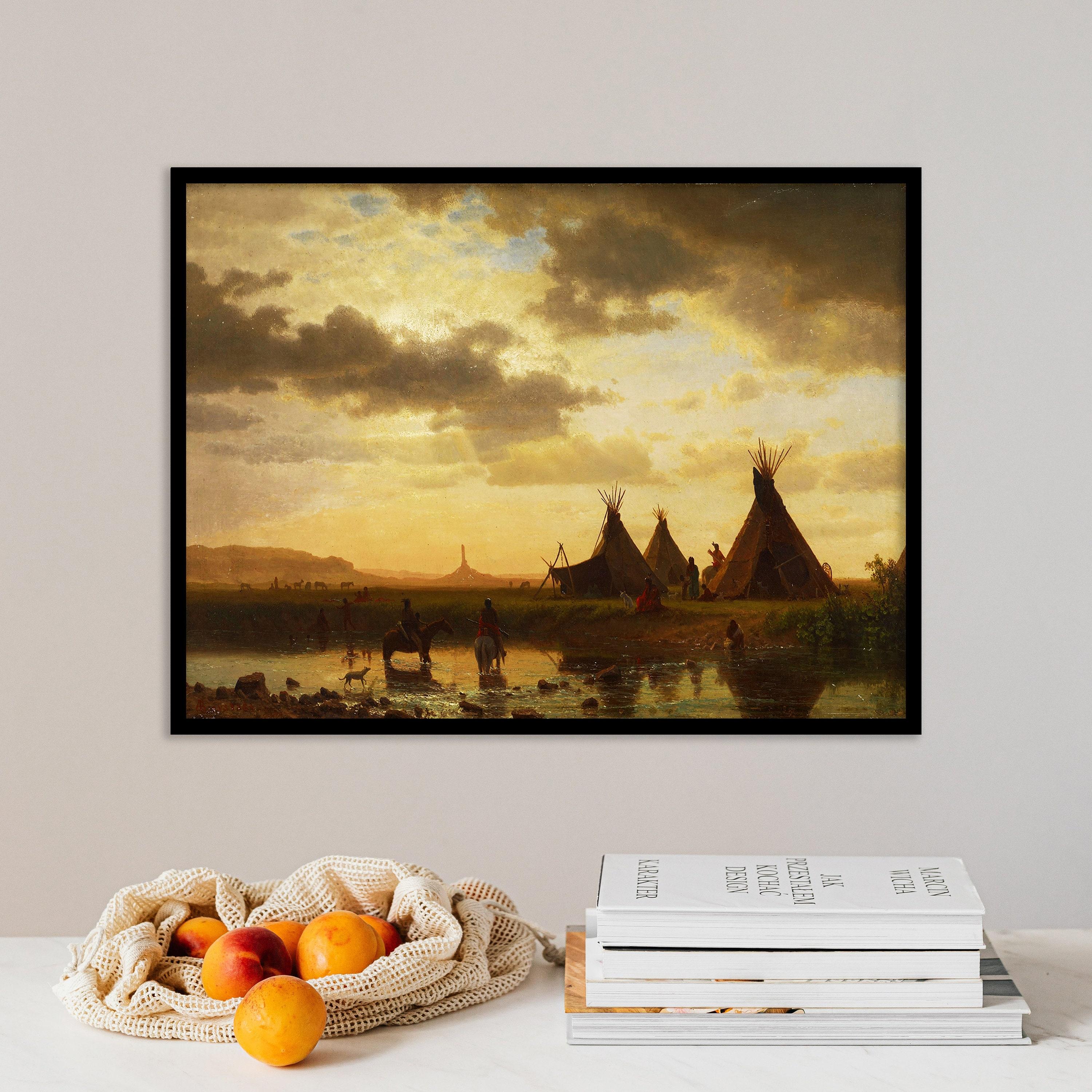 Albert Bierstadt View Of Chimney Rock Ohalilah Sioux Village 1860 Awesome Poster (No Frame) Albert Bierstadt View Of Chimney Rock Ohalilah Sioux Village 1860 Awesome Poster (No Frame)