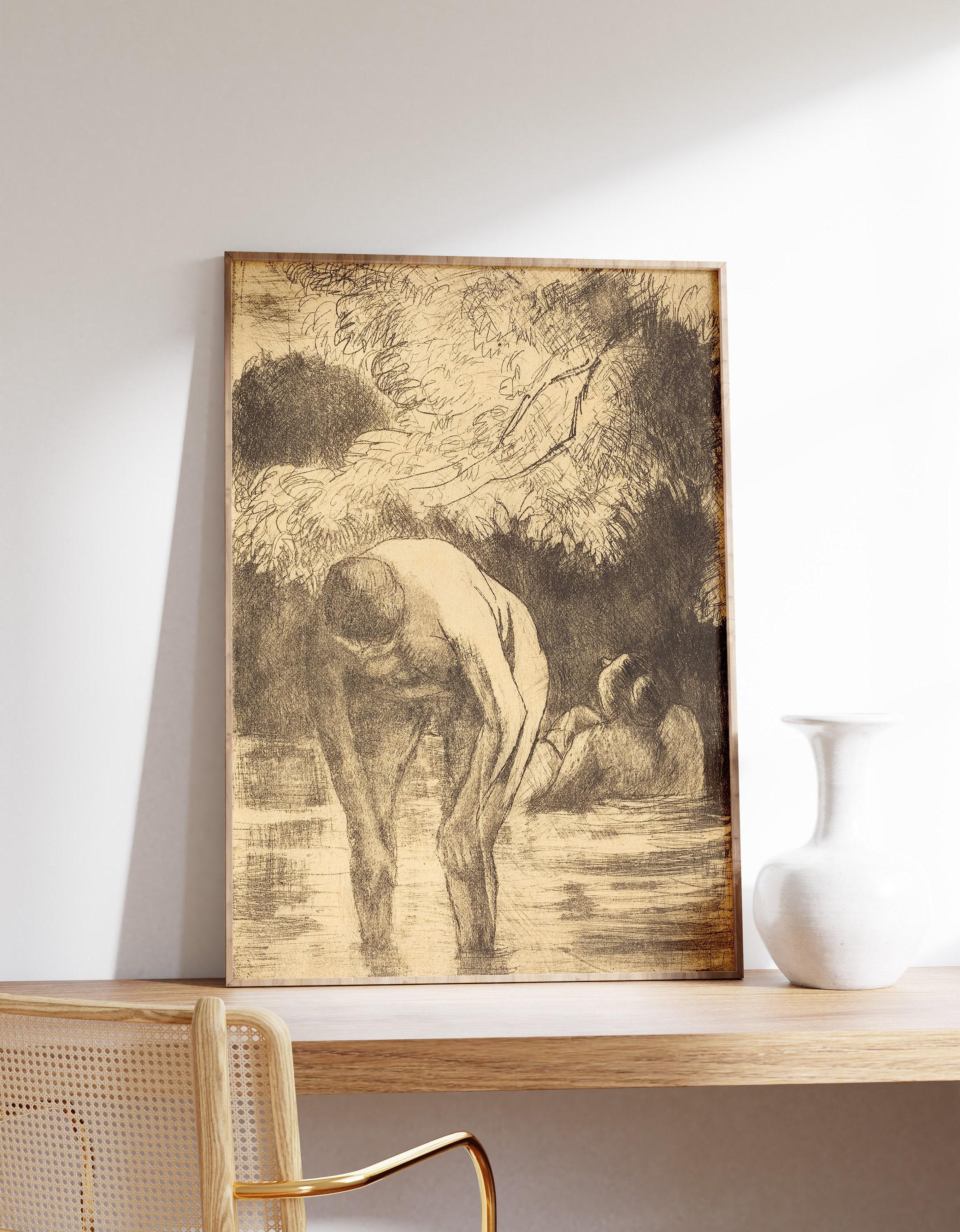 Camille Pissarro Two Women Bathing 1895 Vintage Trending Style Poster (No Frame) Camille Pissarro Two Women Bathing 1895 Vintage Trending Style Poster (No Frame)