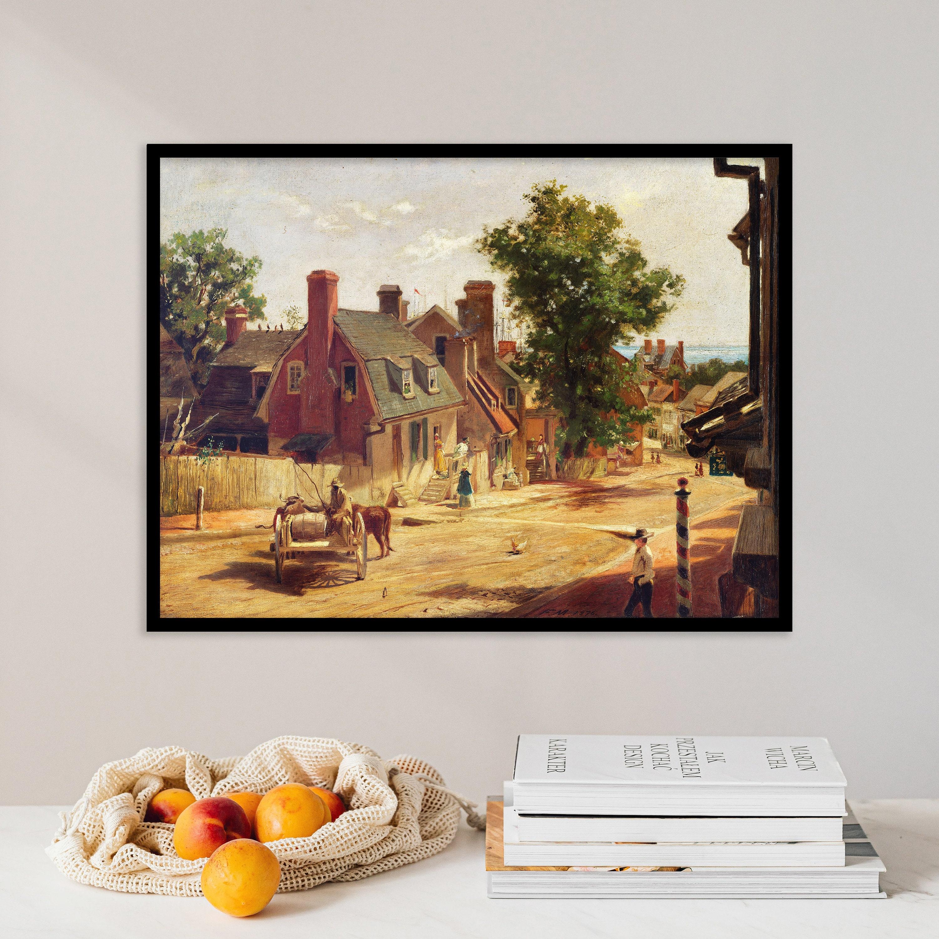 Francis Blackwell Mayer Old Annapolis Francis Street 1876 Farmhouse Rustic Landscape Limited Edition Posters (No Frame)