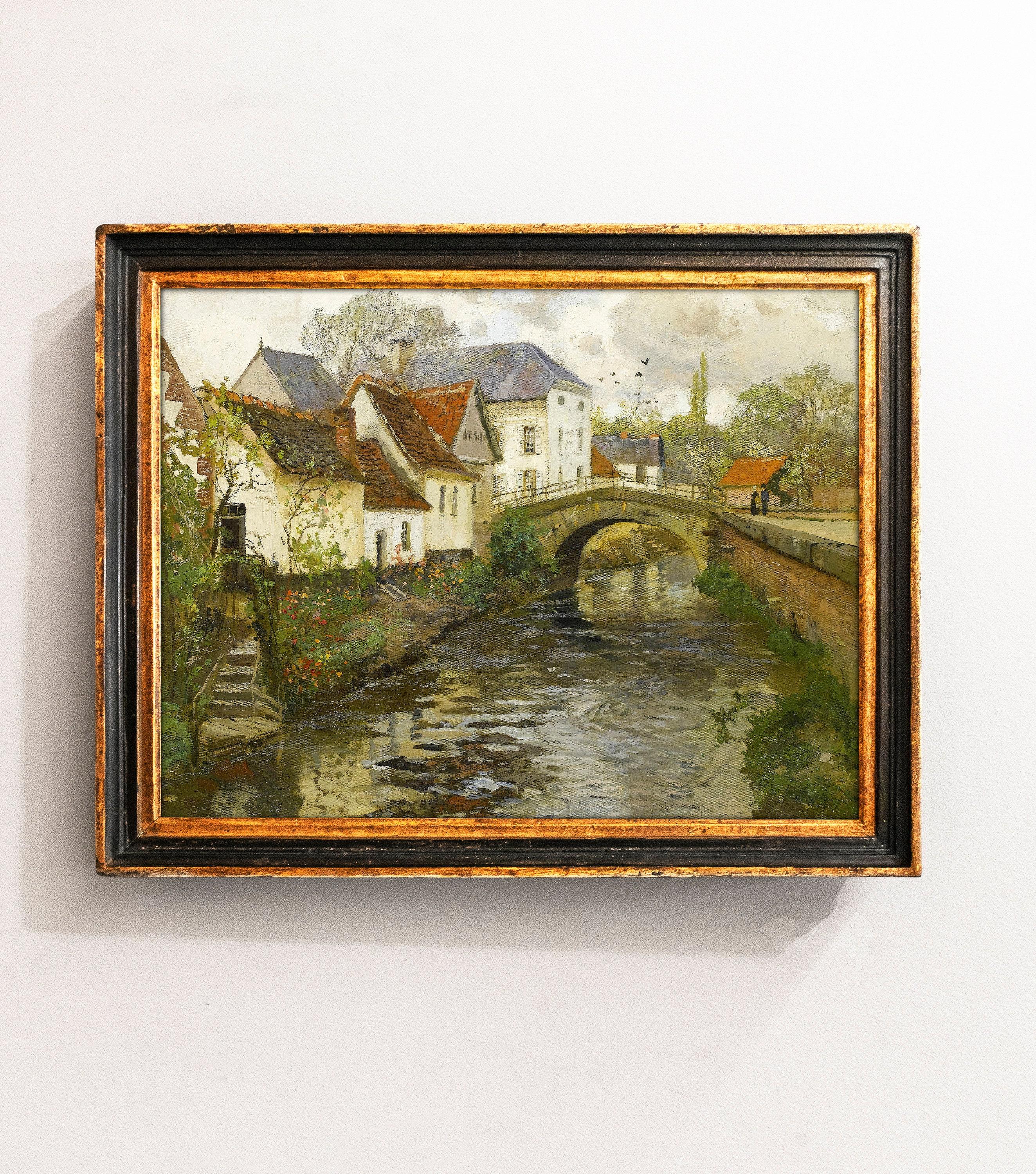 Frits Thaulow Small Town Near La Panne 1905 Vintage Awesome Poster (No Frame) Frits Thaulow Small Town Near La Panne 1905 Vintage Awesome Poster (No Frame)