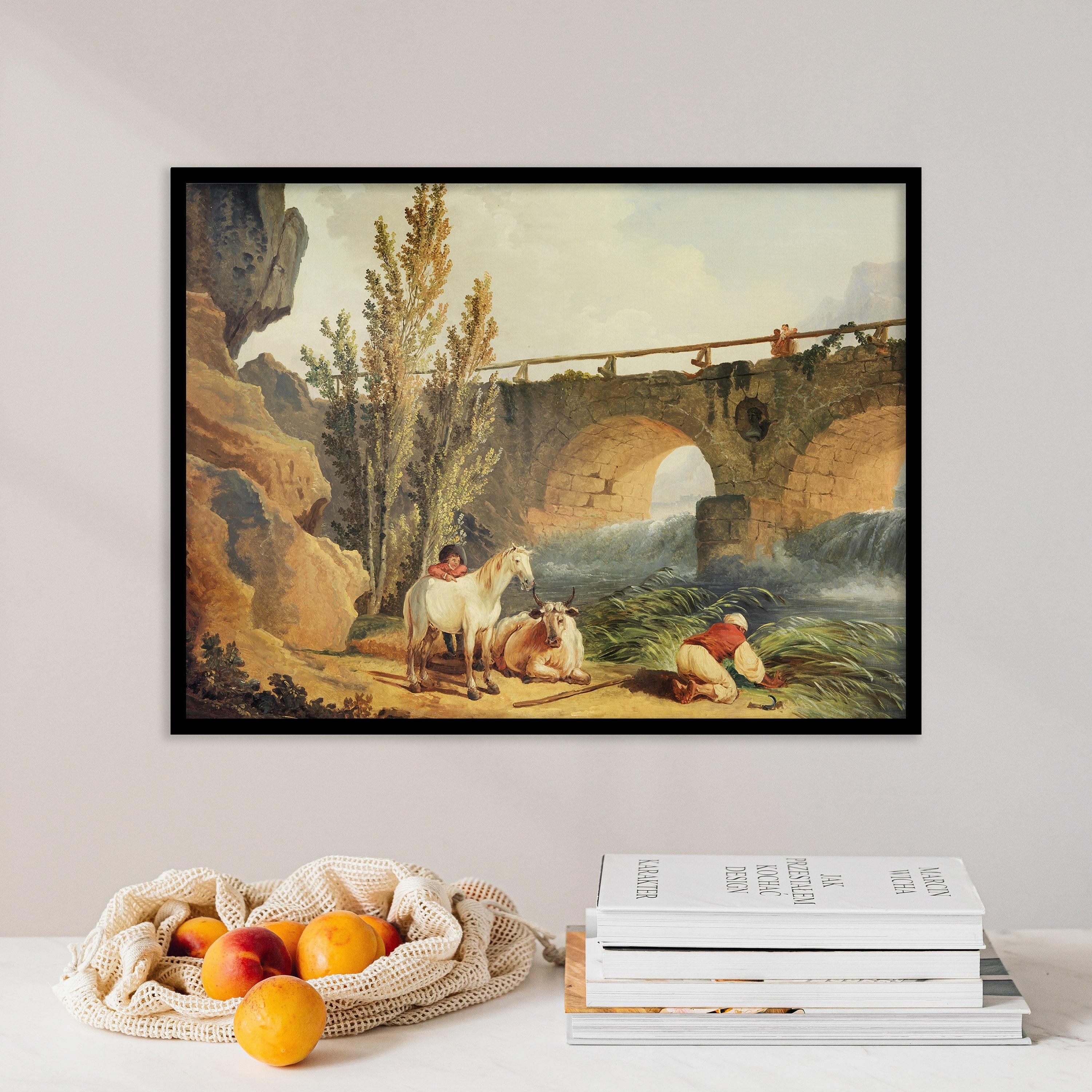 Hubert Robert Bridge Over A Cascade Awesome Poster (No Frame) Hubert Robert Bridge Over A Cascade Awesome Poster (No Frame)