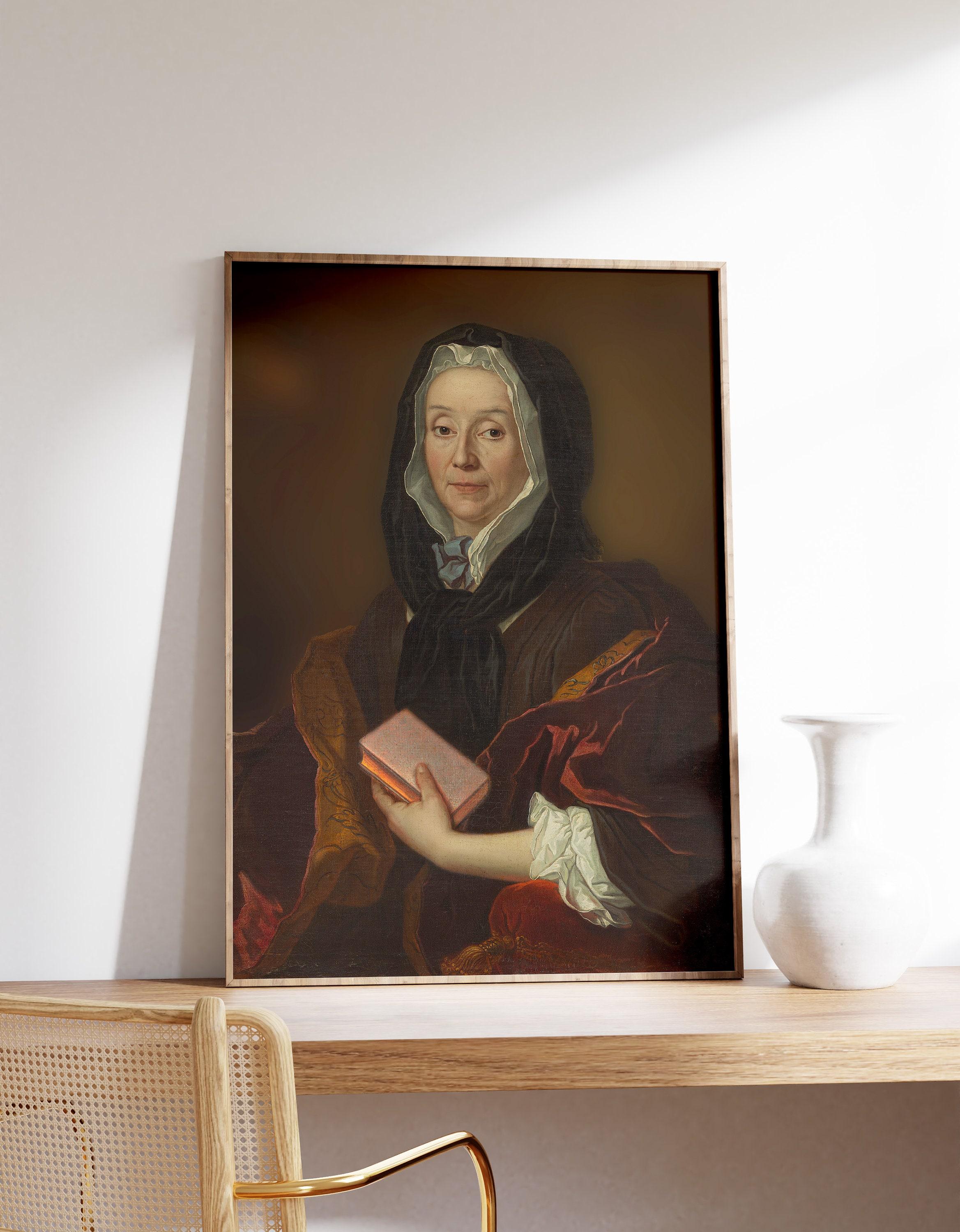 Portrait Of A Woman Holding A Book Vintage Trending Style Poster (No Frame) Portrait Of A Woman Holding A Book Vintage Trending Style Poster (No Frame)