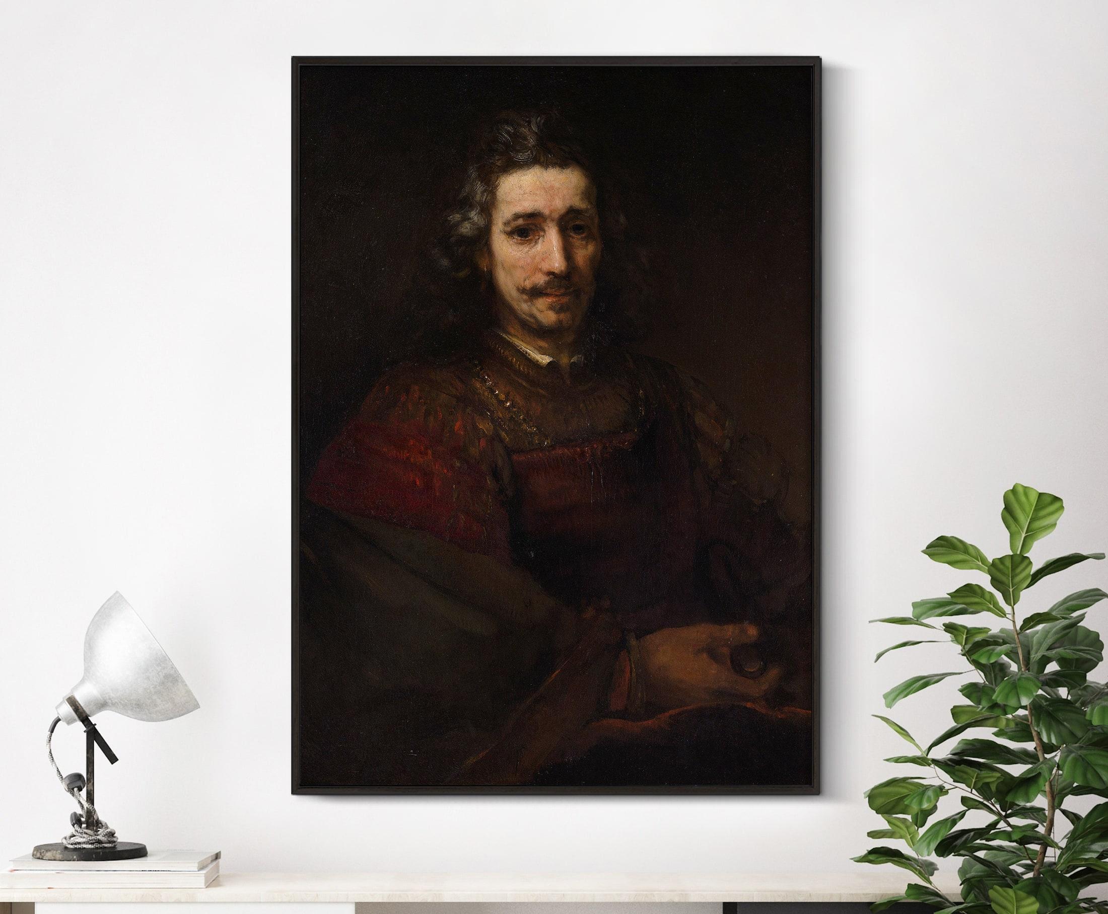 Rembrandt Van Rijn Man With A Magnifying Glass 1660 Aesthetic Awesome Poster (No Frame) Rembrandt Van Rijn Man With A Magnifying Glass 1660 Aesthetic Awesome Poster (No Frame)