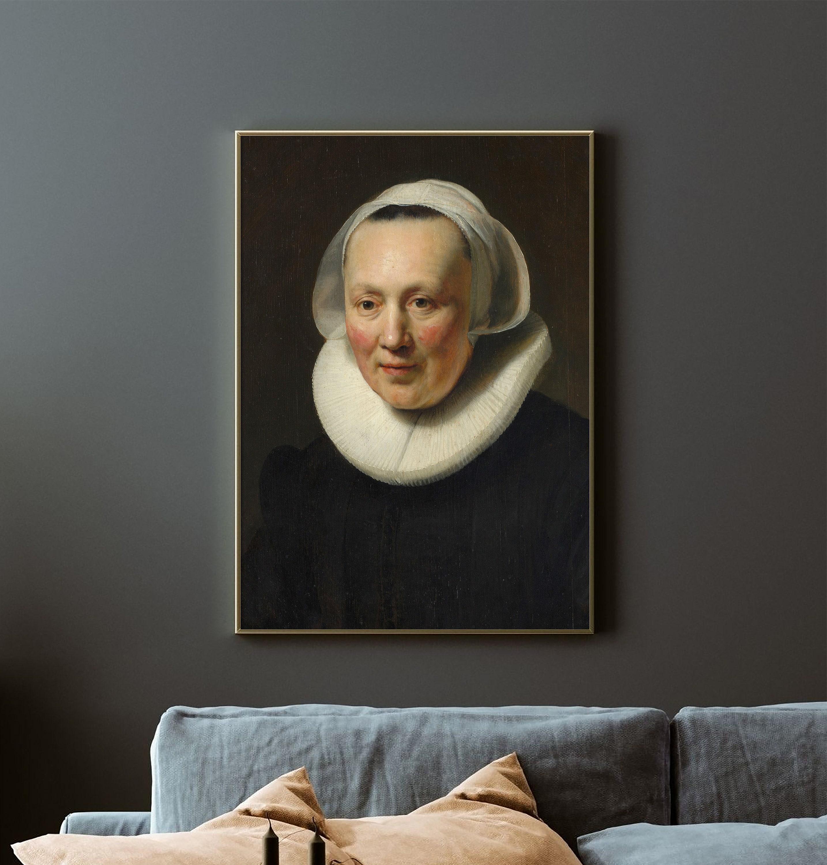 Rembrandt Van Rijn Portrait Of A Woman 1633 Old Master Portrait Woman Aesthetic Decor Vintage Awesome Poster (No Frame)