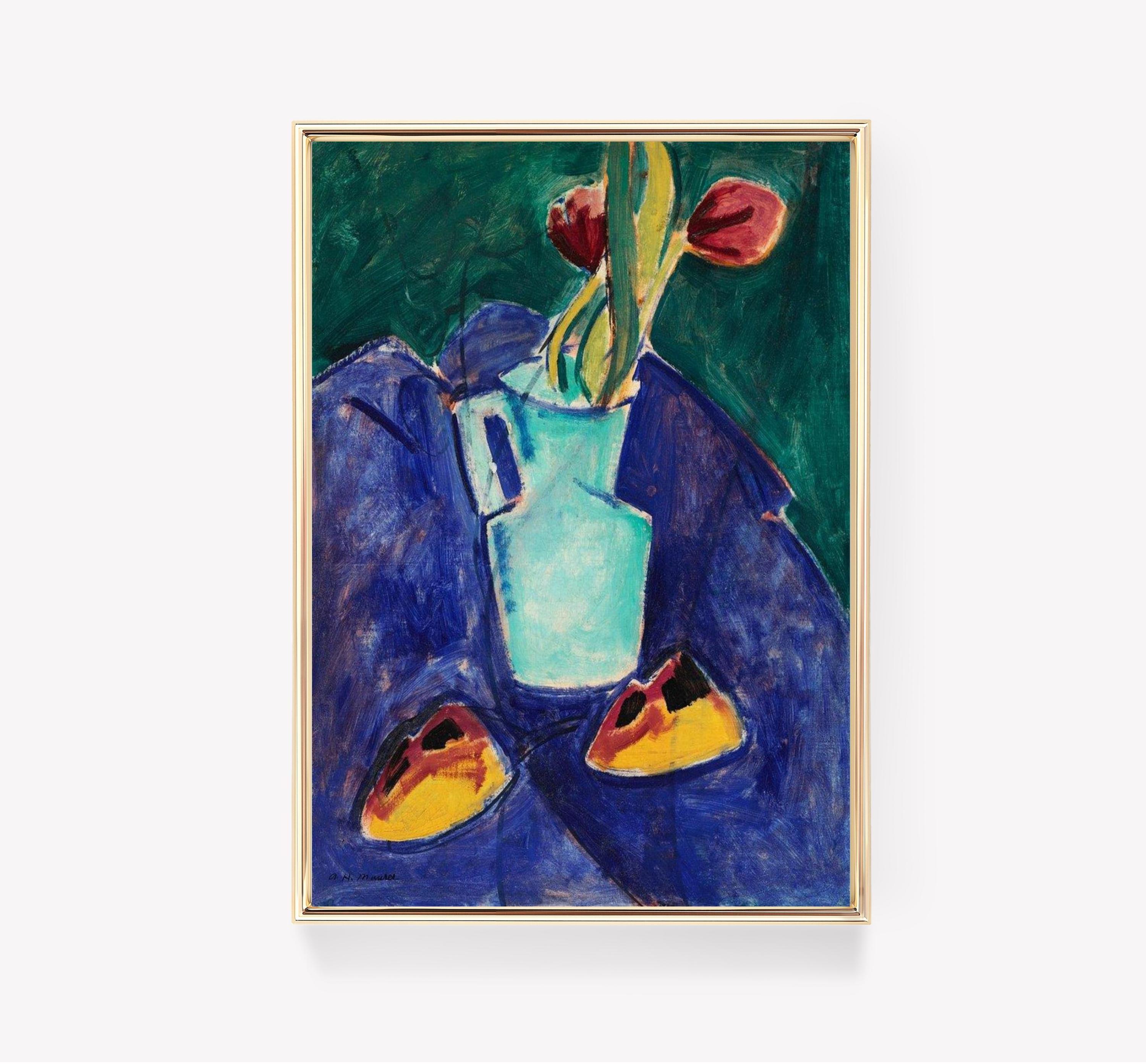 Still Life Tulips Fruit Vintage Trending Style Poster (No Frame) Still Life Tulips Fruit Vintage Trending Style Poster (No Frame)