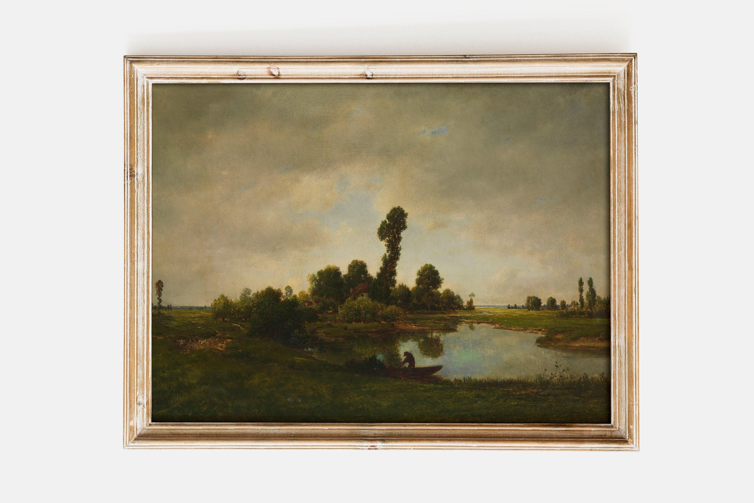Thodore Rousseau A River Landscape Farmhouse Scenery Trending Style Poster (No Frame) Thodore Rousseau A River Landscape Farmhouse Scenery Trending Style Poster (No Frame)
