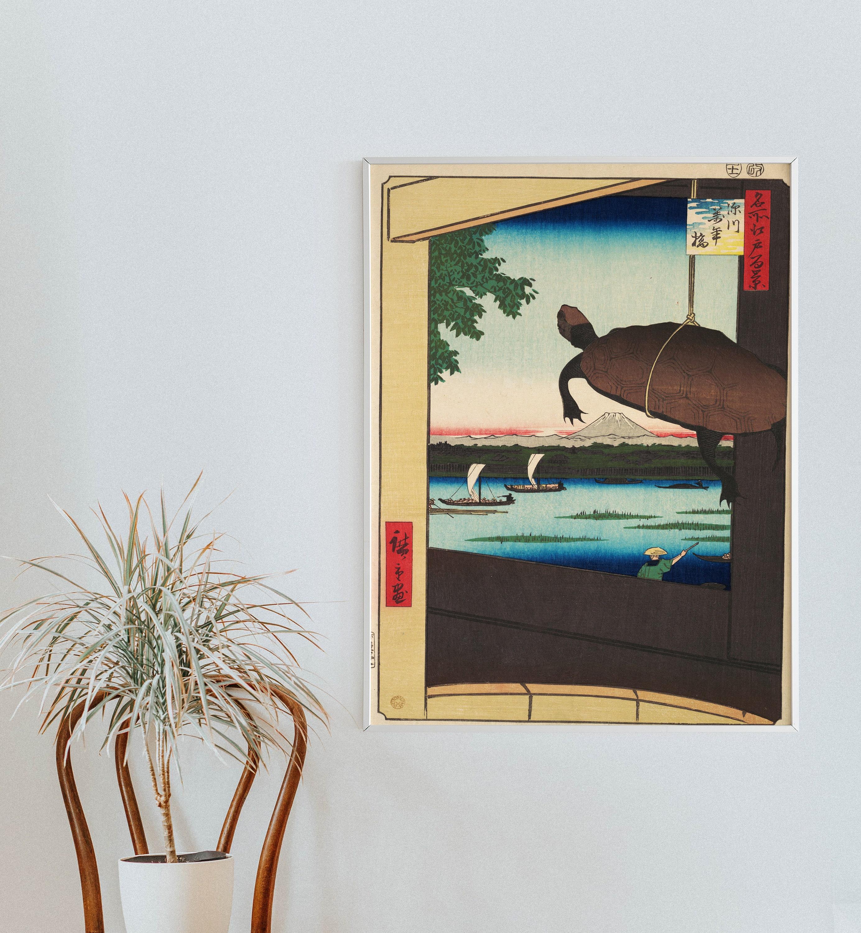 Utagawa Hiroshige Mannen Bridge Fukagawa 1858 One Hundred Views Of Edo Trending Style Poster (No Frame) Utagawa Hiroshige Mannen Bridge Fukagawa 1858 One Hundred Views Of Edo Trending Style Poster (No Frame)